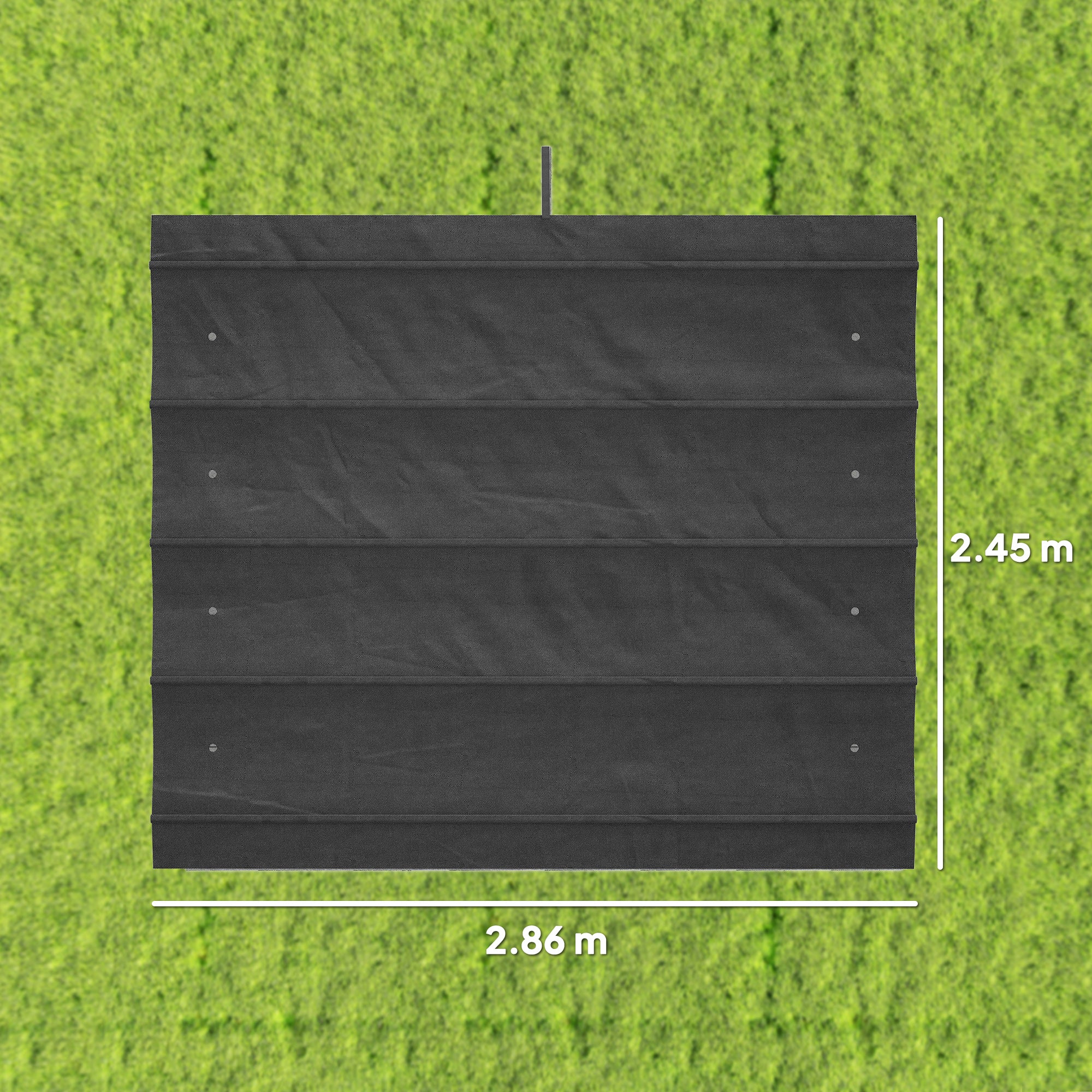 Outsunny Pergola Roof, Retractable Sun Shade Cover for 2.85 x 2m Pergola, UV30+ Protected, Dark Grey