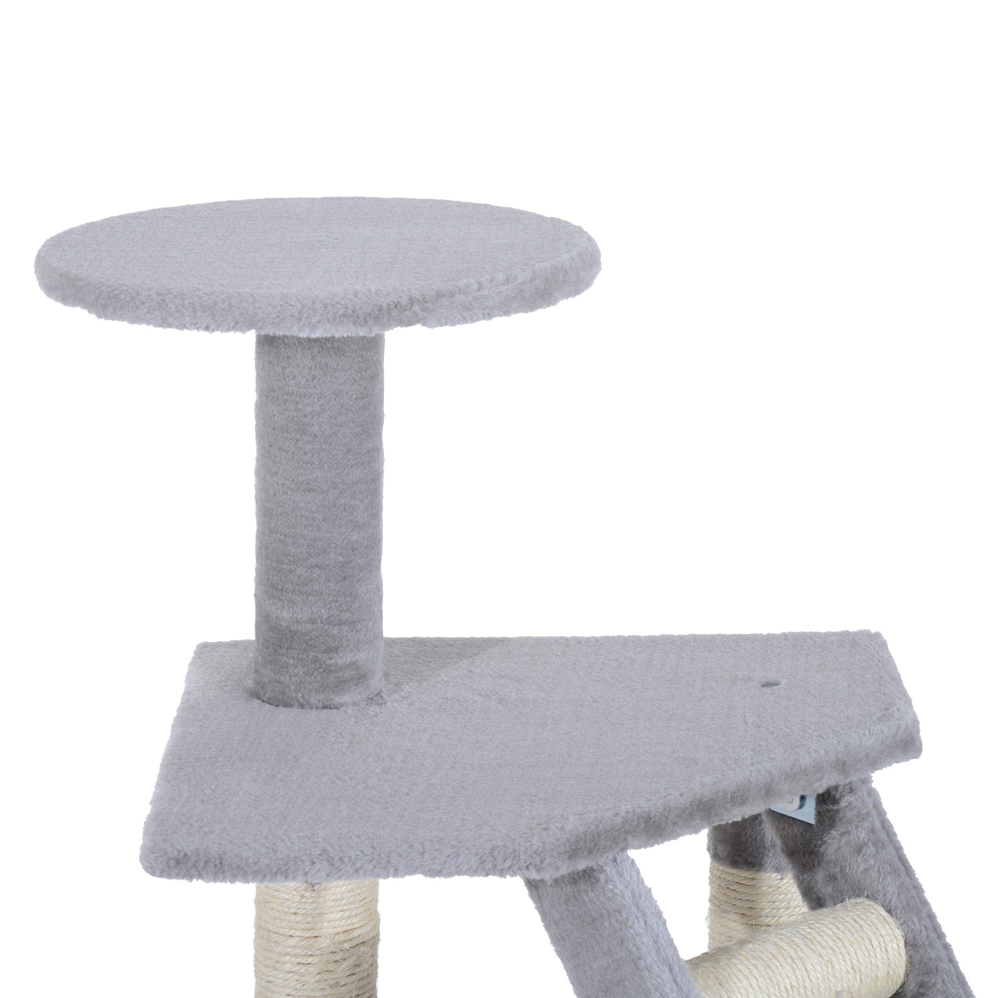 PawHut Cat Tree for Indoor Cats Kitten Scratching Post Scratch Scratcher Climb Activity Center Play House Pet Furniture 125cm (Grey) - North Peak Garden Furniture