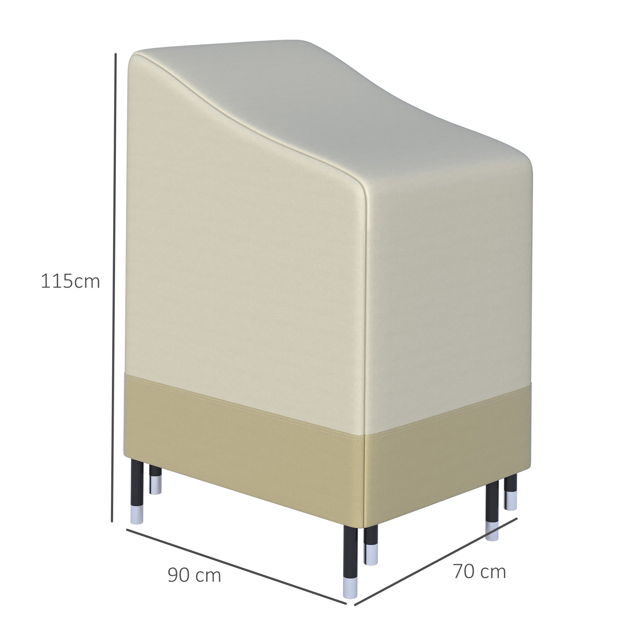 Outsunny Weatherproof Furniture Shield: 600D Oxford Fabric for Wicker Chairs, Patio Rattan Seating Protector, L70*W90*H115cm