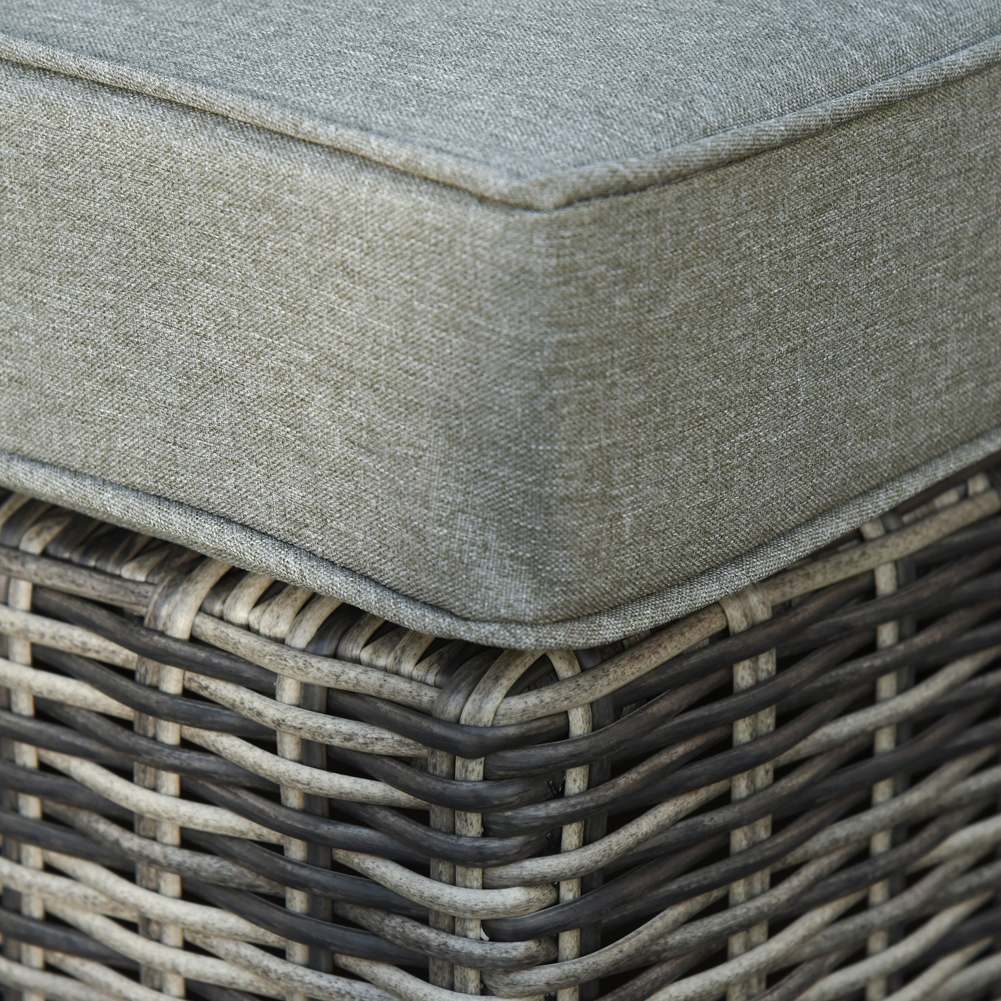 Outsunny Five Piece Rattan Armchair, Stool and Table Set - Mixed Grey - North Peak Garden Furniture