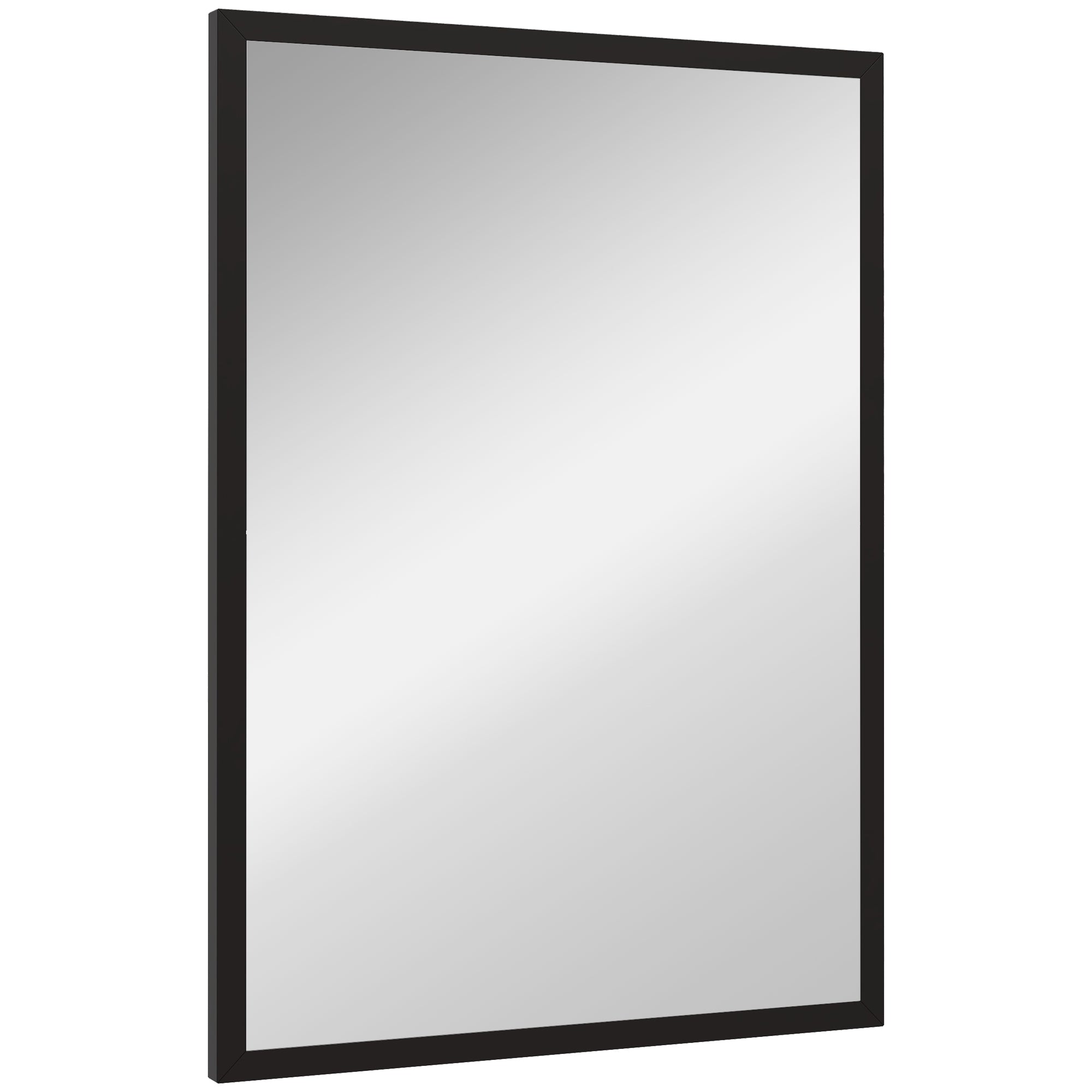 HOMCOM Wall Bathroom Mirror, 70 x 50 cm Wall-Mounted Mirror for Living Room, Bedroom, Hallway, Black