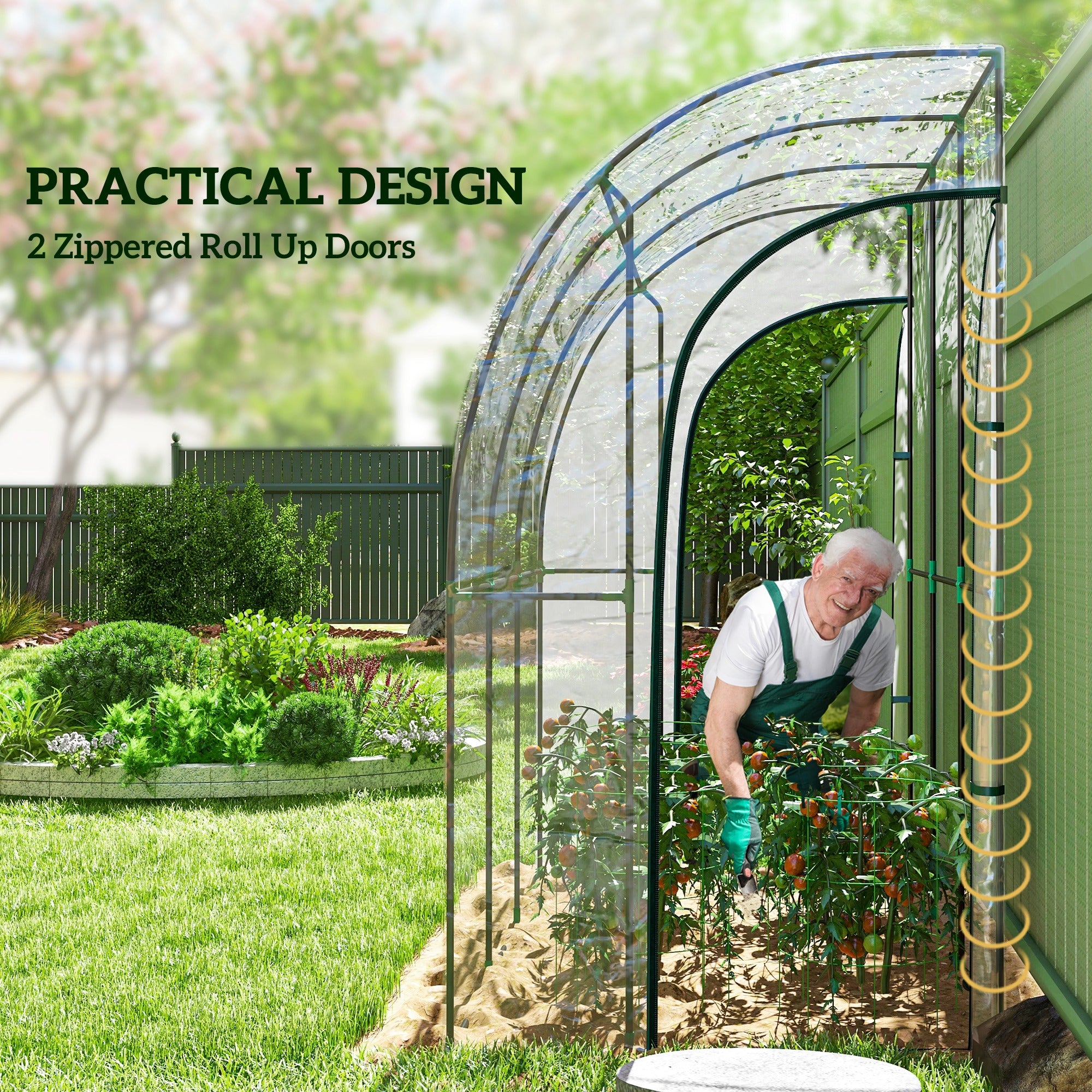 Outsunny 214cm x 118cm Walk-In Lean To Greenhouse, with Accessories - North Peak Garden Furniture