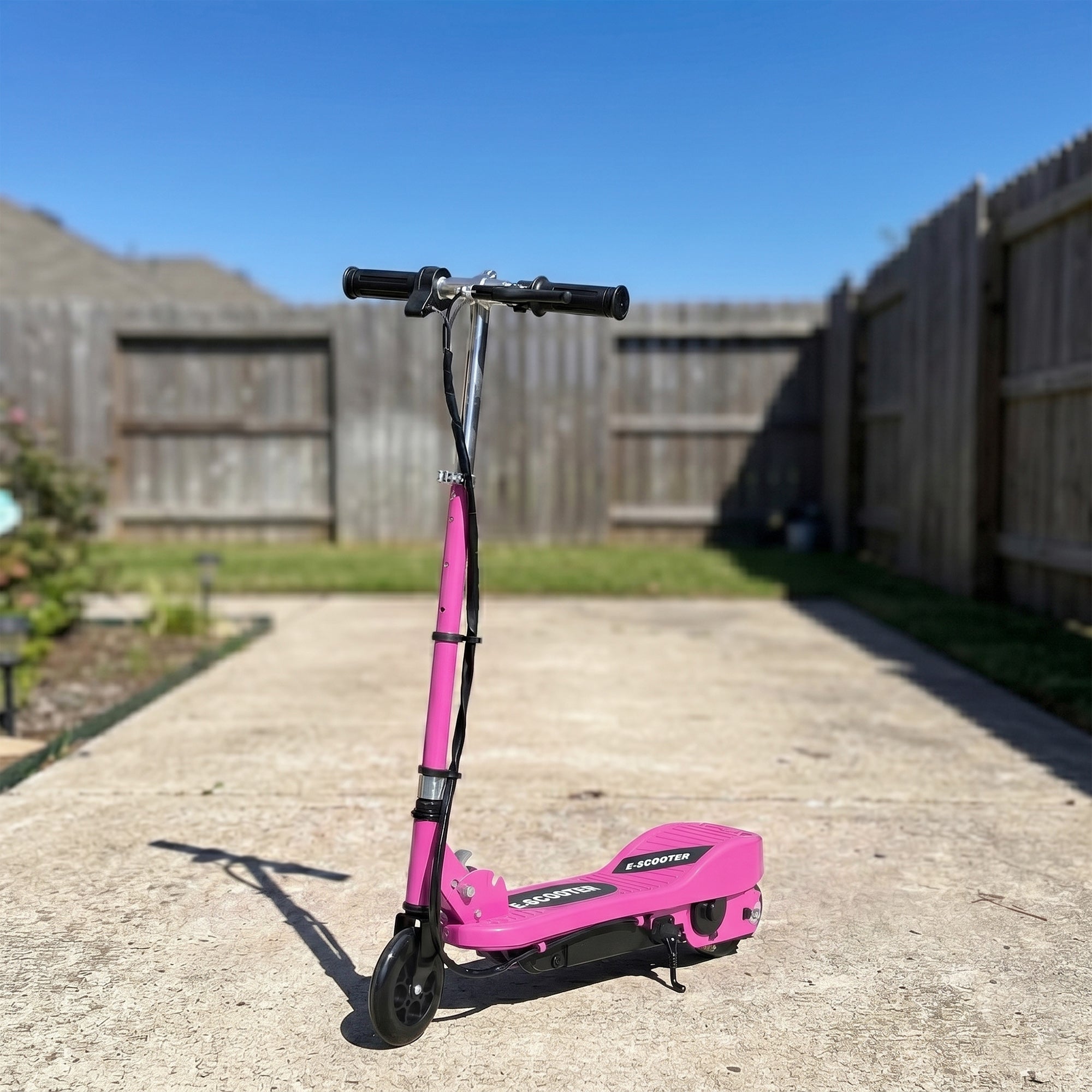HOMCOM Folding Electric Kids Scooter Ride on Age 7-14, Pink