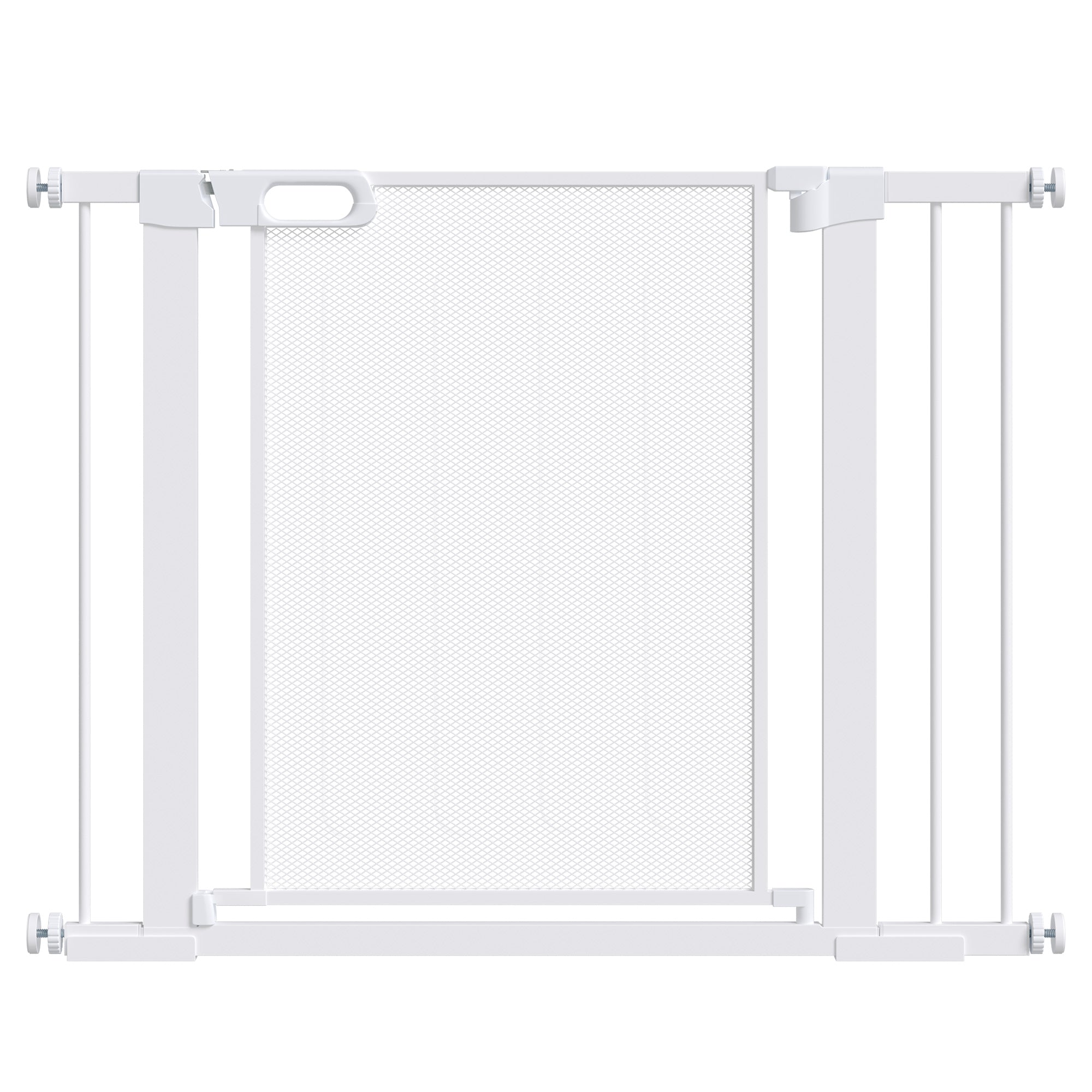 PawHut Pet Safety Gate, for Doorways, Staircases, Hallways, with Extensions Kit, 75-103cm - White - North Peak Garden Furniture