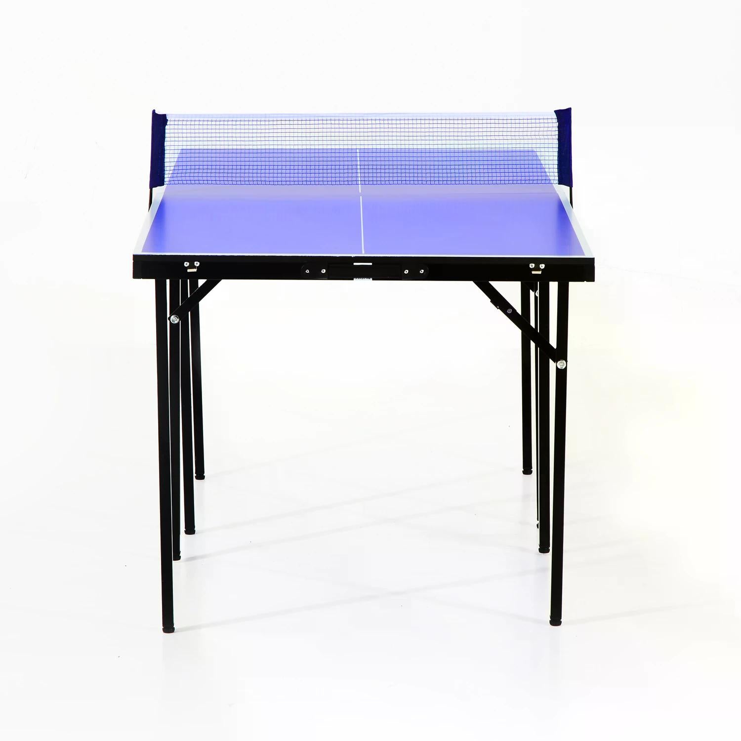 HOMCOM Folding 5ft Mini Compact Table Tennis Top Ping Pong Table Set Professional Net Games Sports Training Play Blue - North Peak Garden Furniture