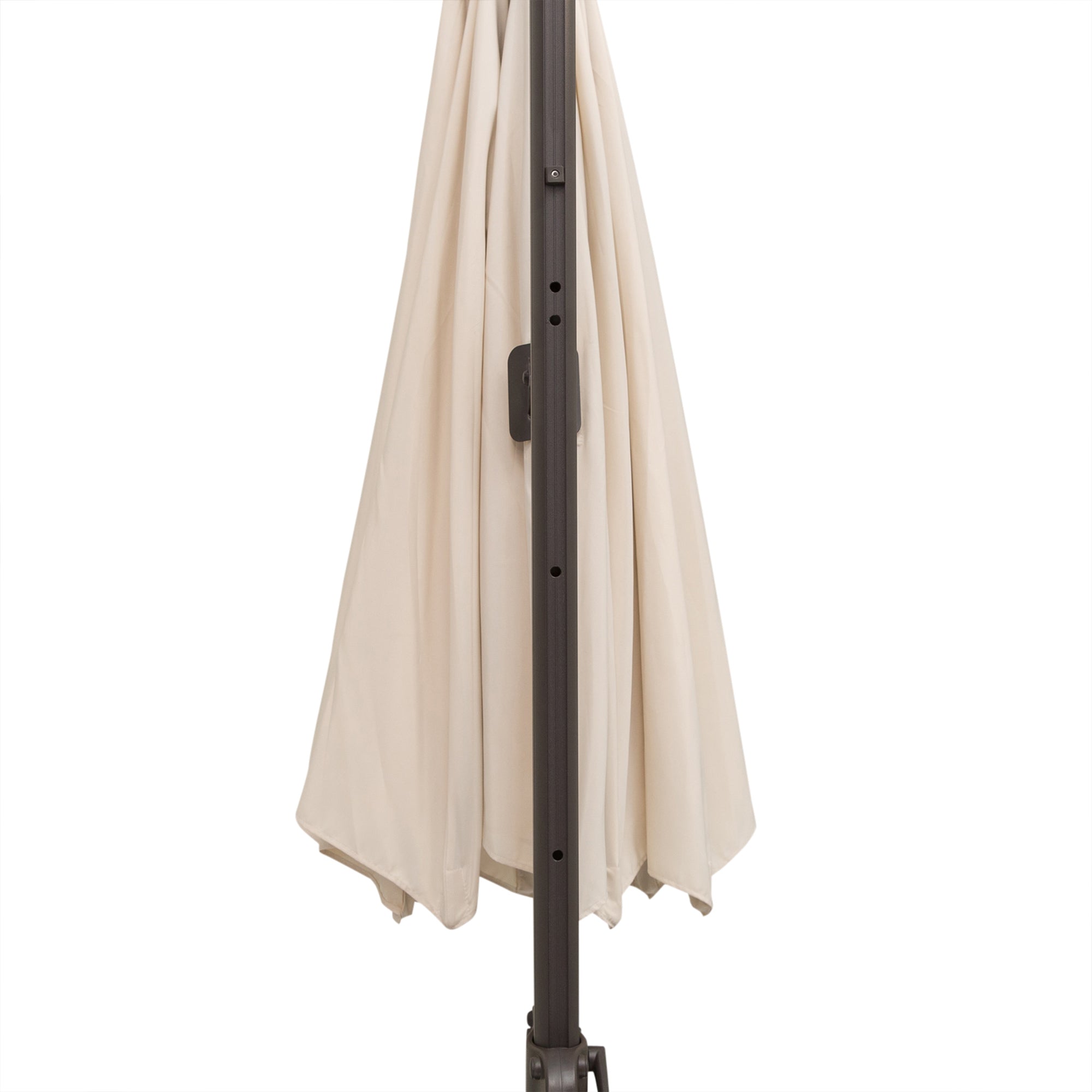 Outsunny Banana Parasol 3M Cantilever Umbrella with Cross Base, Aluminium Frame, 360° Rotation, Hand Crank, Beige