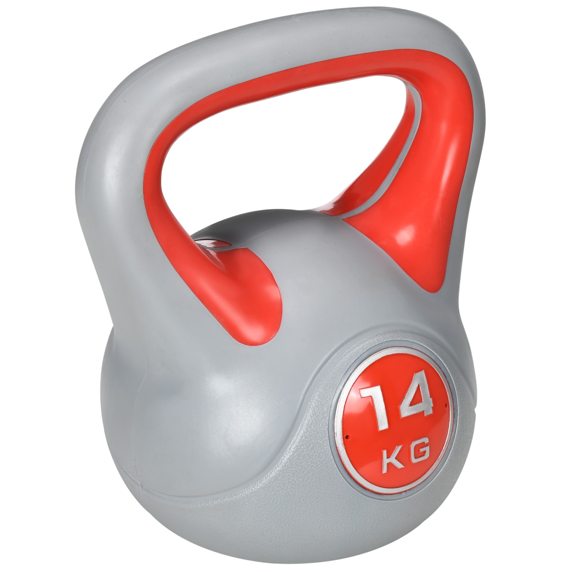SPORTNOW Kettlebell, 14kg Kettle Bells with Handle for Home Gym Weight Lifting and Strength Training, Red and Grey - North Peak Garden Furniture