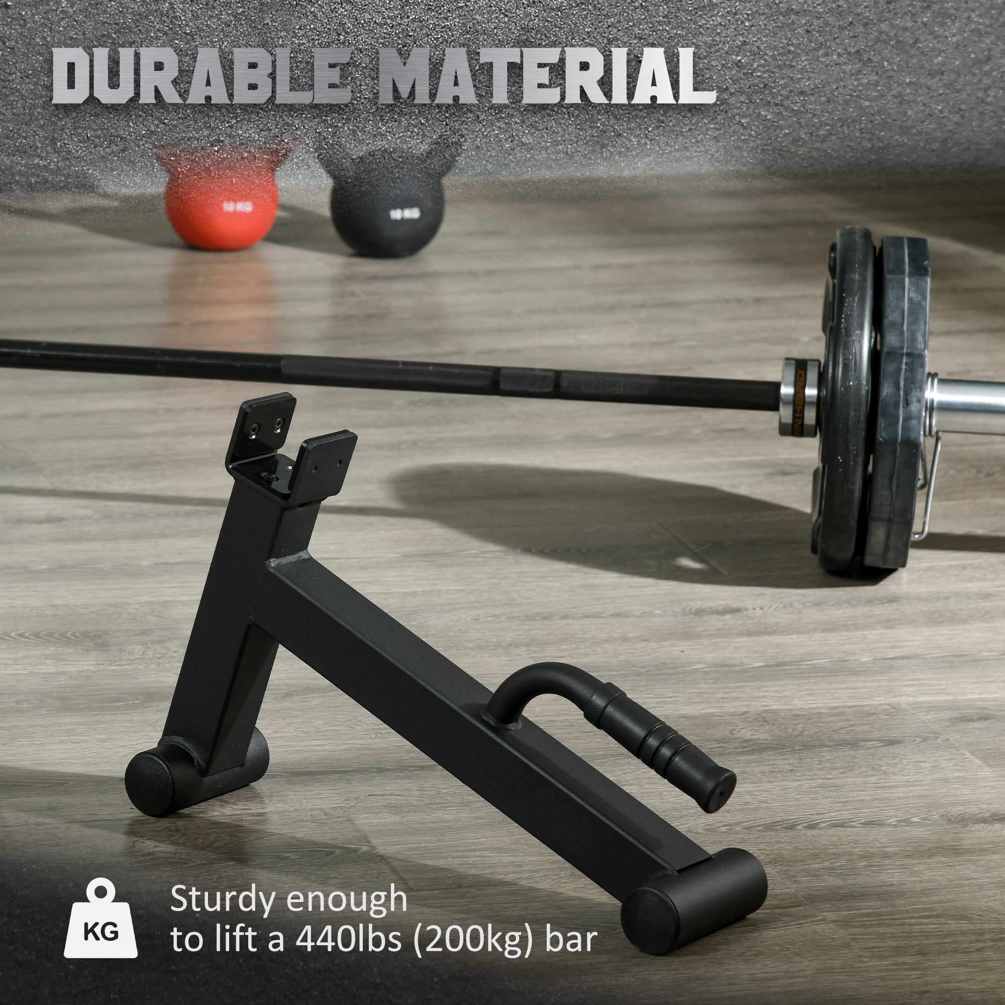 SPORTNOW Deadlift Barbell Jack with Non-Slip Handle, for Weight Training - Black - North Peak Garden Furniture