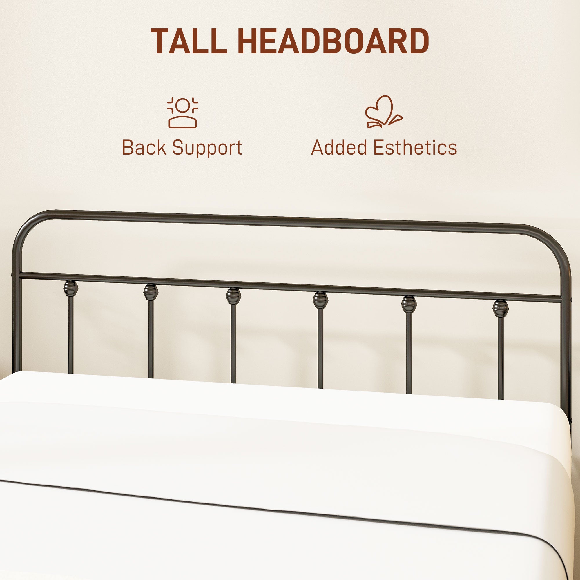 HOMCOM King Size Minimalistic Metal Bed Frame - Black - North Peak Garden Furniture