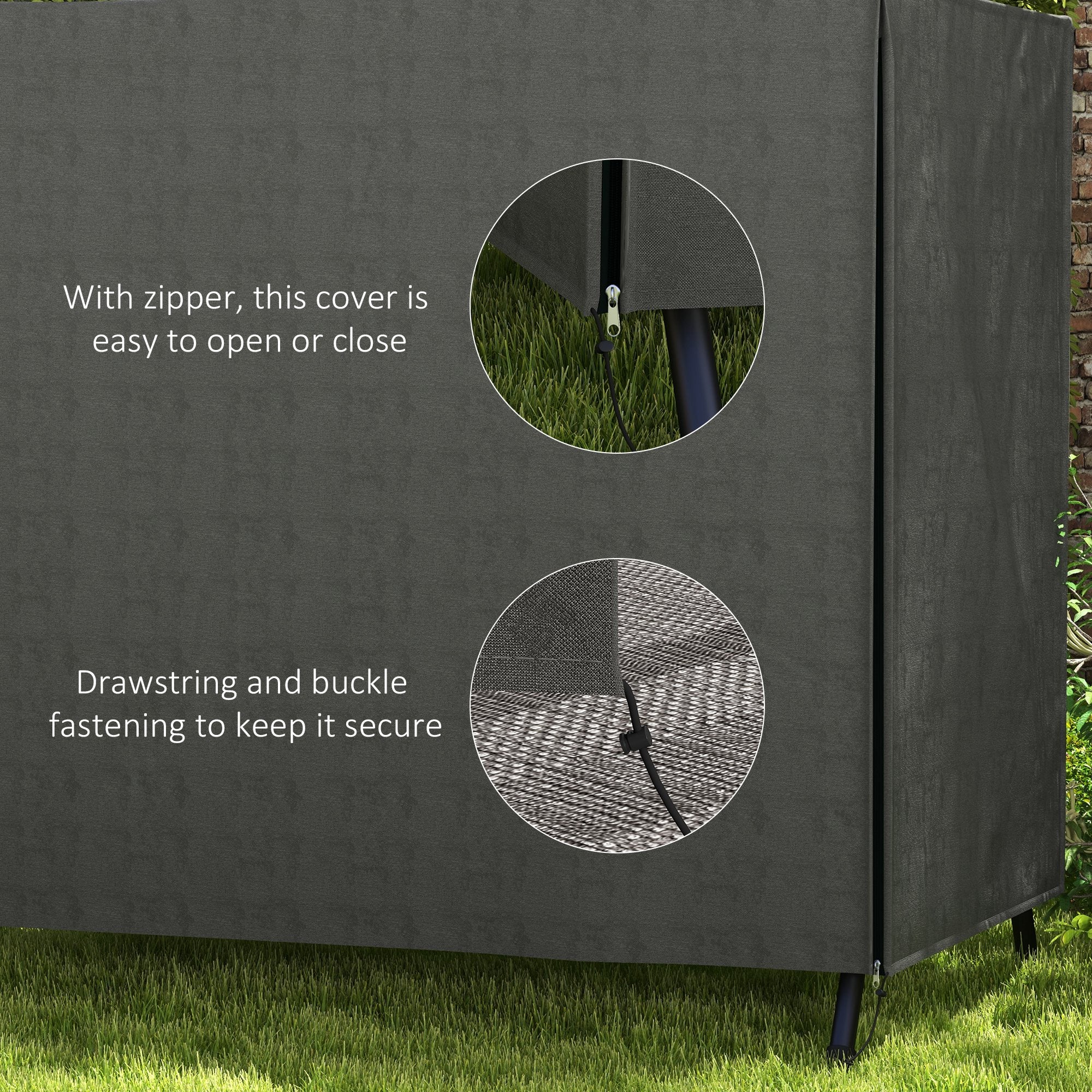 Outsunny 152 x 177cm Three-Seater Swing Chair Protective Cover Grey - North Peak Garden Furniture