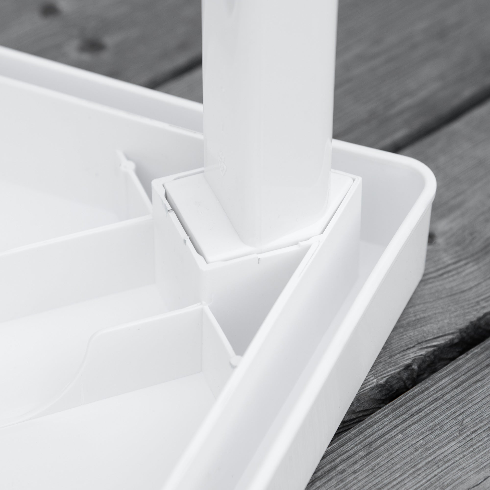 Outsunny Garden Side Table Plastic Outdoor Square Coffee End Table for Drink Snack, White - North Peak Garden Furniture