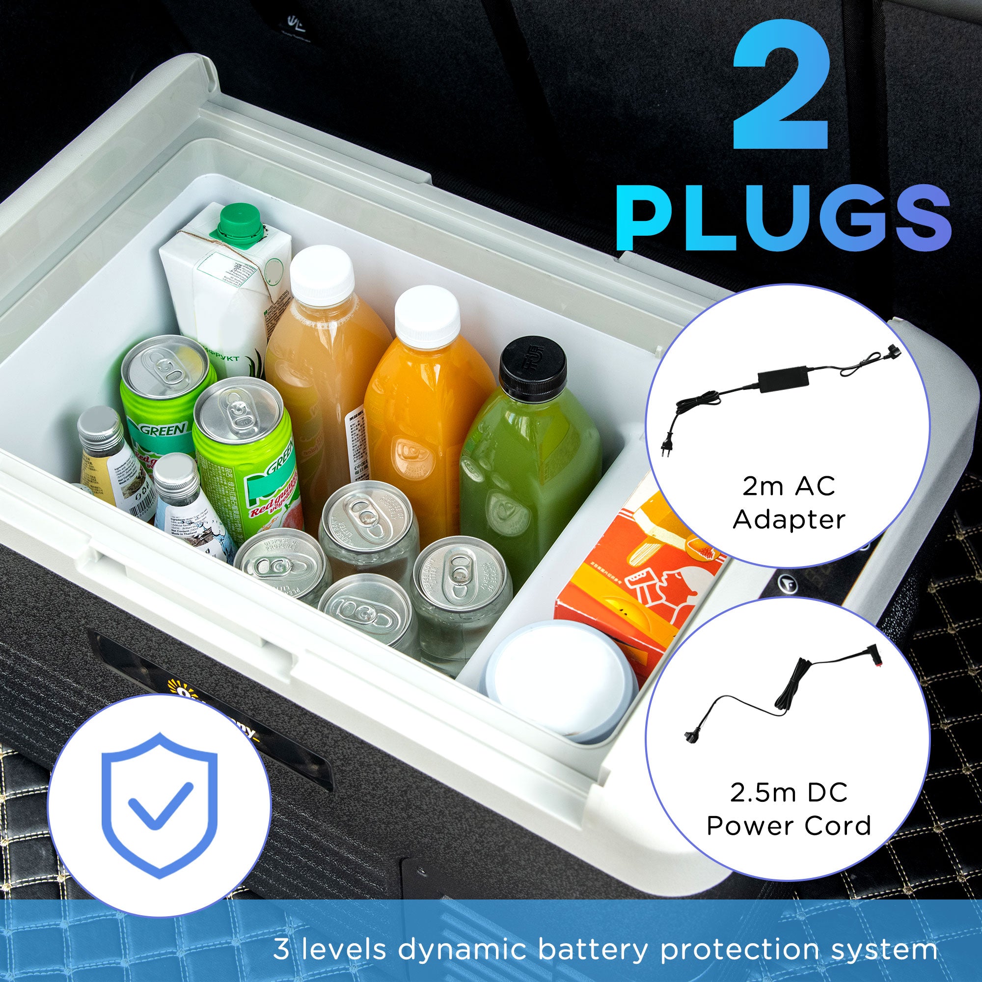 Outsunny 30L Car Refrigerator, Portable Compressor Car Fridge Freezer, Electric Cooler Box with 12/24V DC and 110-240V AC for Camping, Driving, Picnic, Down to -20℃ - North Peak Garden Furniture