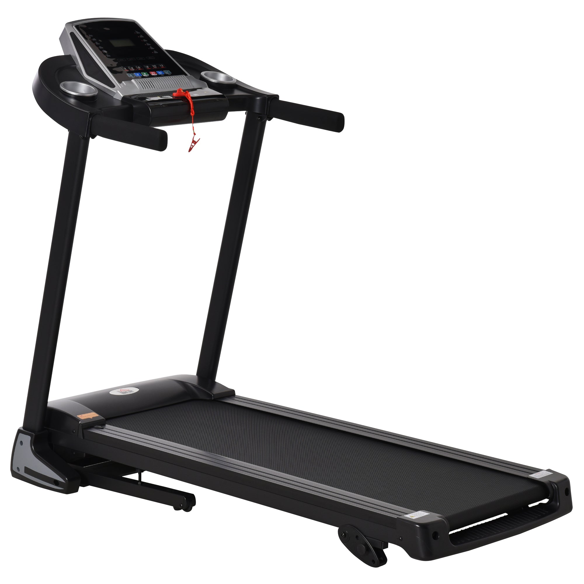 HOMCOM Folding Treadmill, 2.0HP Incline Treadmill Running Machine, 12.8 km/h, with LED Display, Manual Incline, 12 Preset Programs, Drink & Phone Holder for Home Gym Fitness - North Peak Garden Furniture
