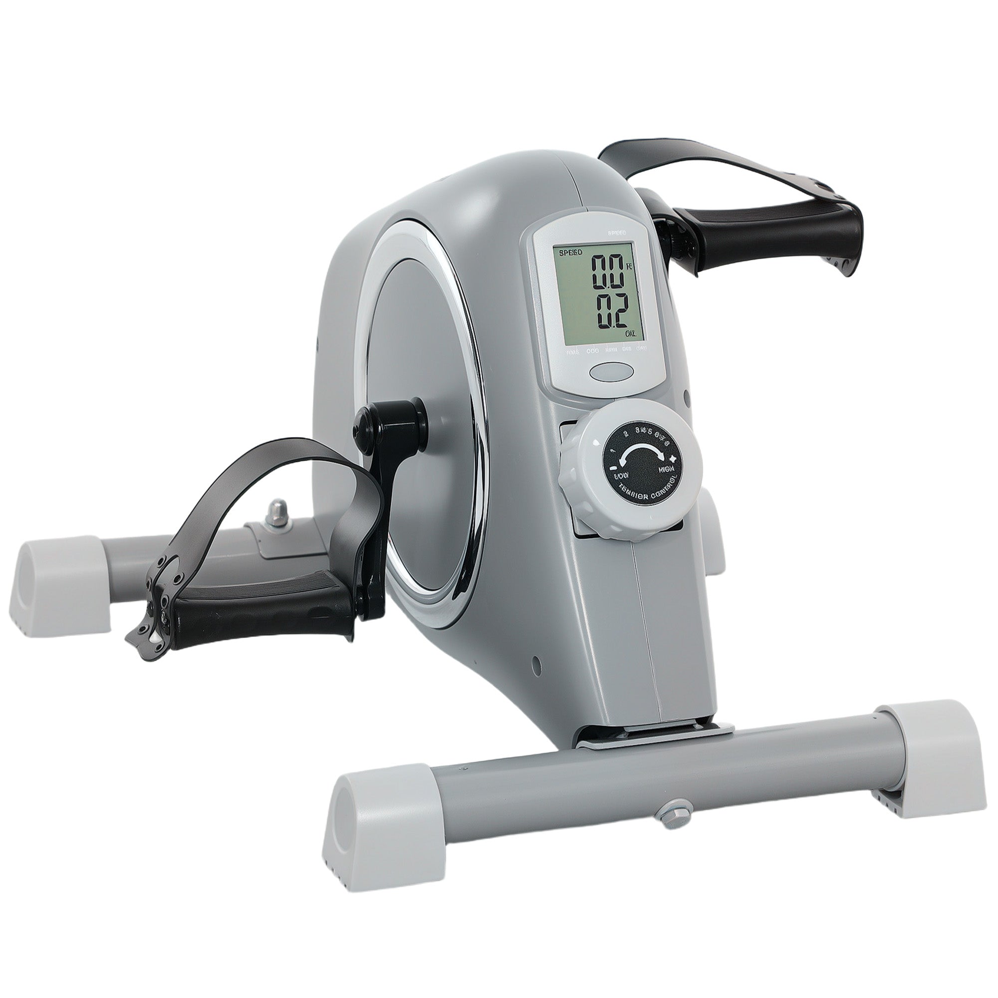 SPORTNOW Mini Exercise Bike, Sit Down Pedal Exerciser with 8-Level Quiet Magnetic Resistance and LCD Display, Portable Under Desk Bike for Arm and Leg Home Gym Office Workout, Grey - North Peak Garden Furniture