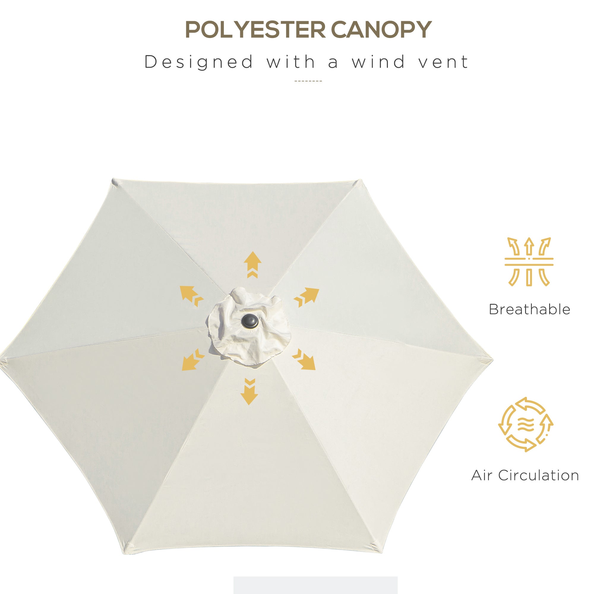 Outsunny2.6M Garden Parasol Umbrella with Tilt and Crank, Outdoor Sun Parasol Sunshade Shelter with Aluminium Frame, Grey - North Peak Garden Furniture