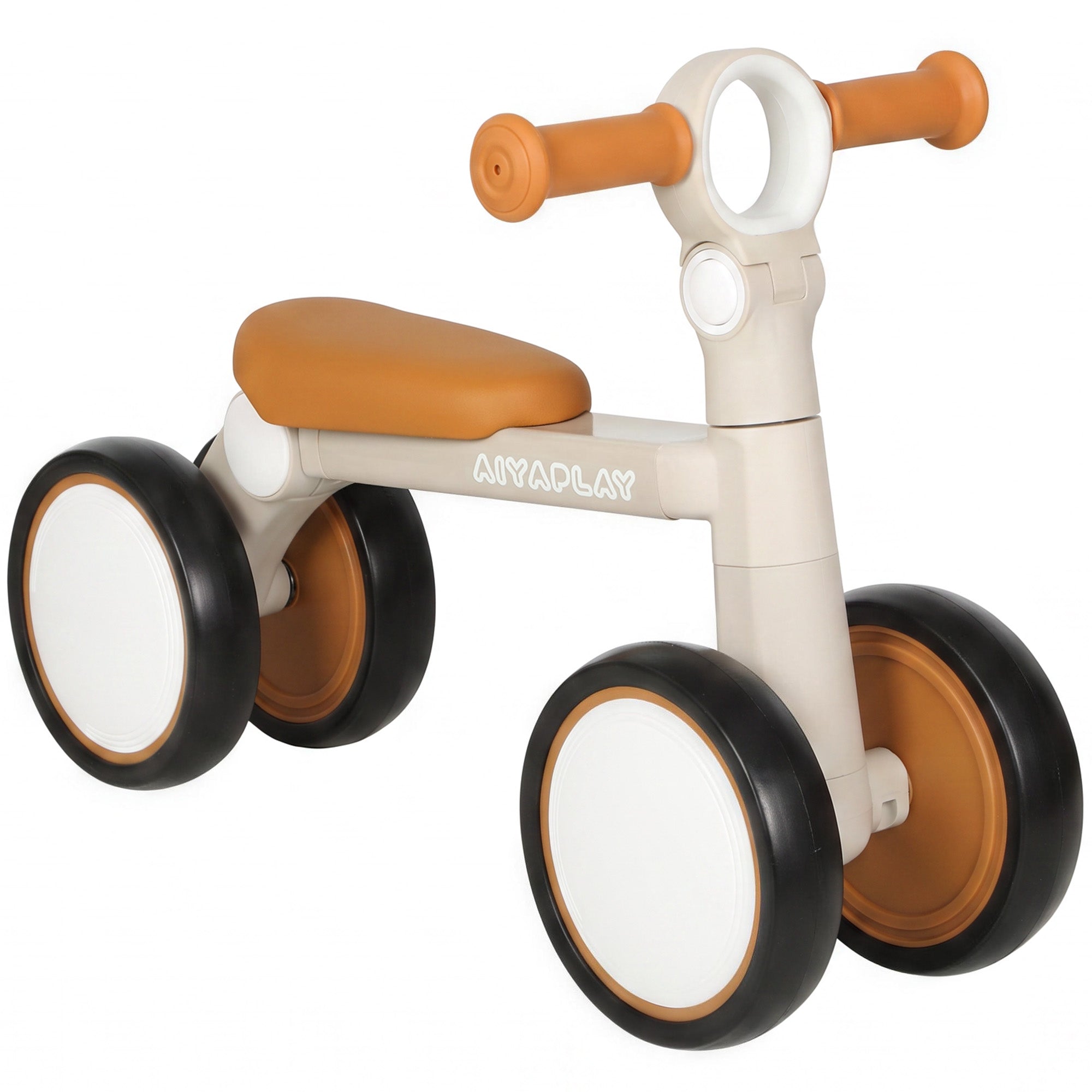 AIYAPLAY Balance Bike, Lightweight Baby Balance Bike with Foldable Design, Adjustable Seat, No Pedal for 1-2 Years, Cream White