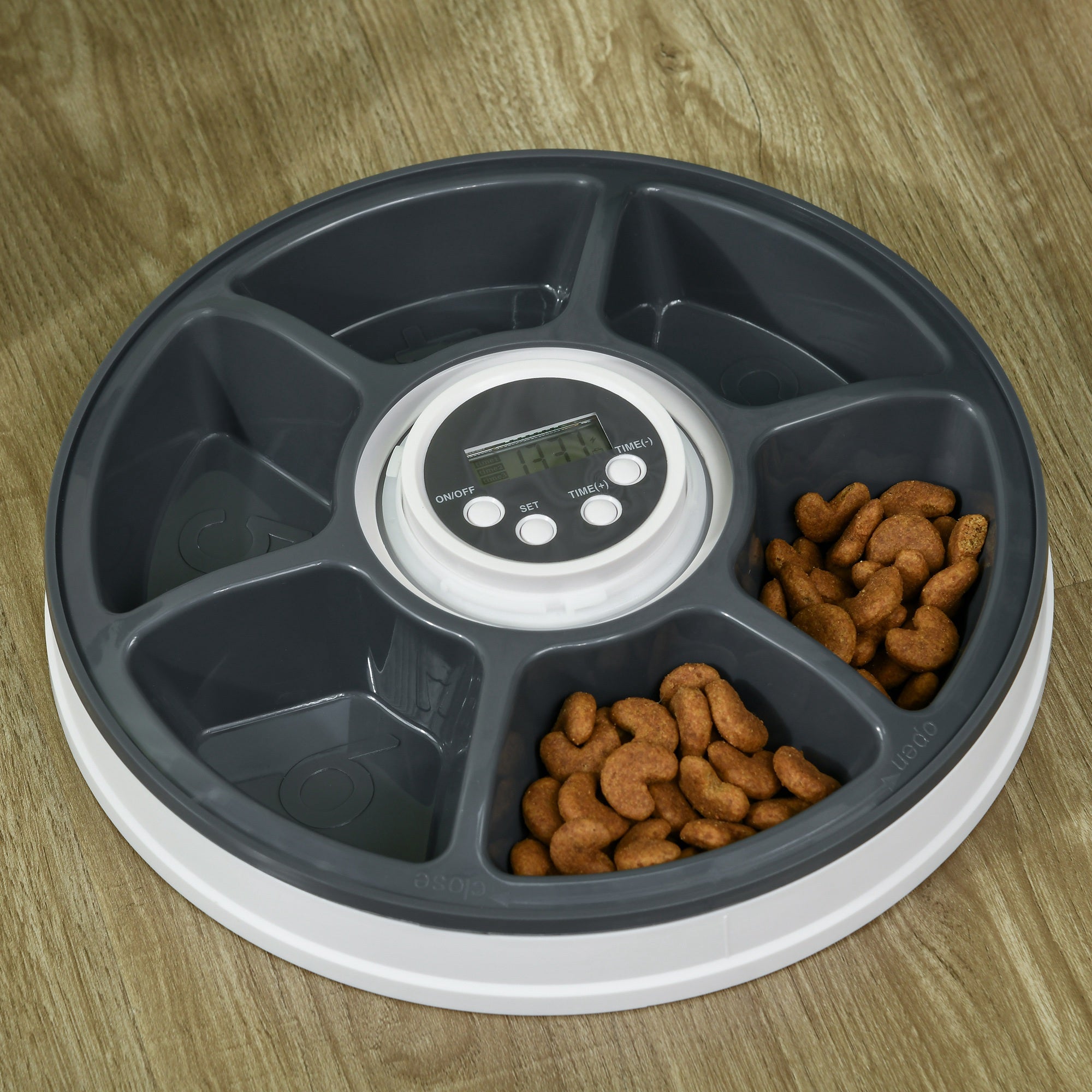 PawHut Automatic Pet Dog Cat Feeder w/ Digital Timer Six-Meal Food Dispenser - North Peak Garden Furniture