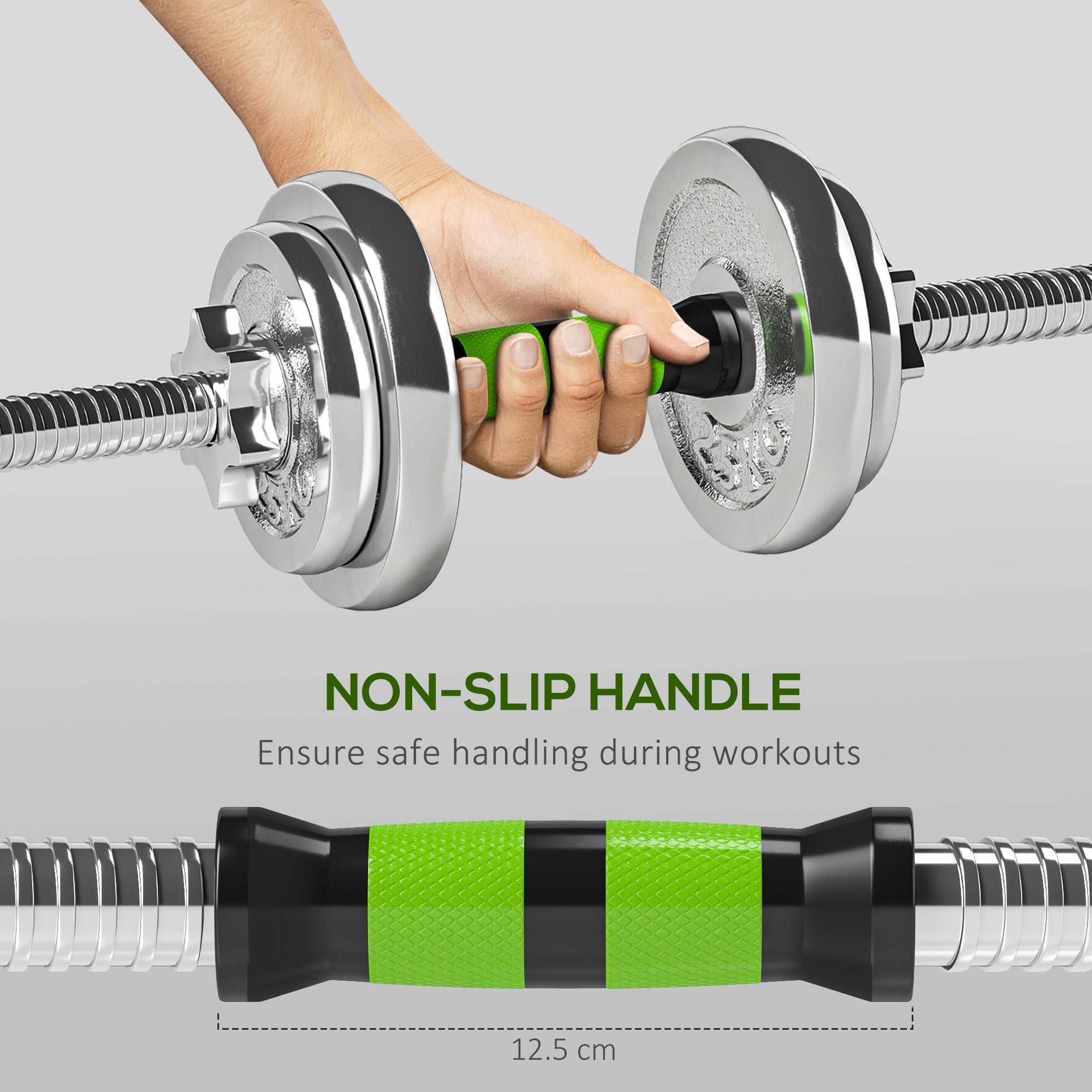 SPORTNOW 20kg Adjustable Weights Dumbbells Set, 2-in-1 Dumbbells and Barbell with Non-slip Handle, Free Weights Set for Home Gym Weight Lifting and Strength Training - North Peak Garden Furniture