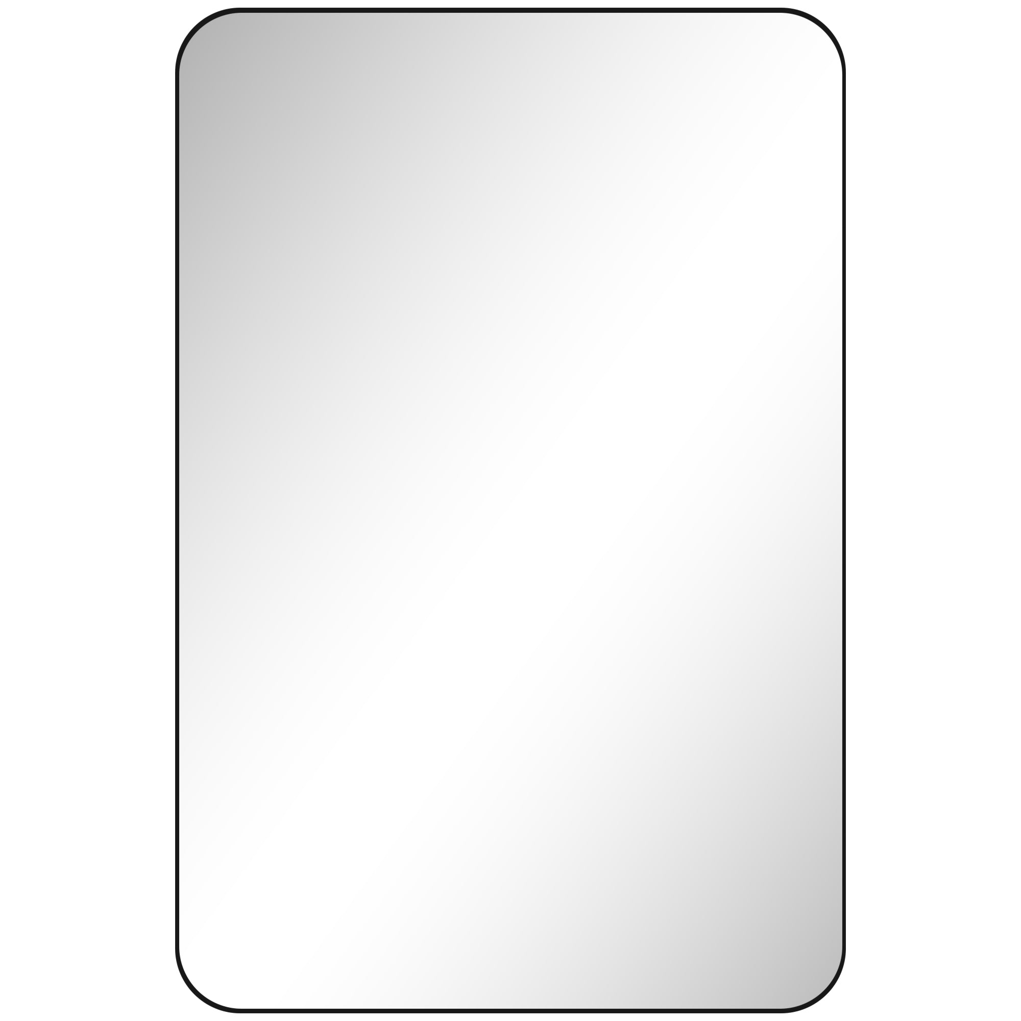 HOMCOM 90 x 60cm Curved Bathroom Mirror - Black - North Peak Garden Furniture