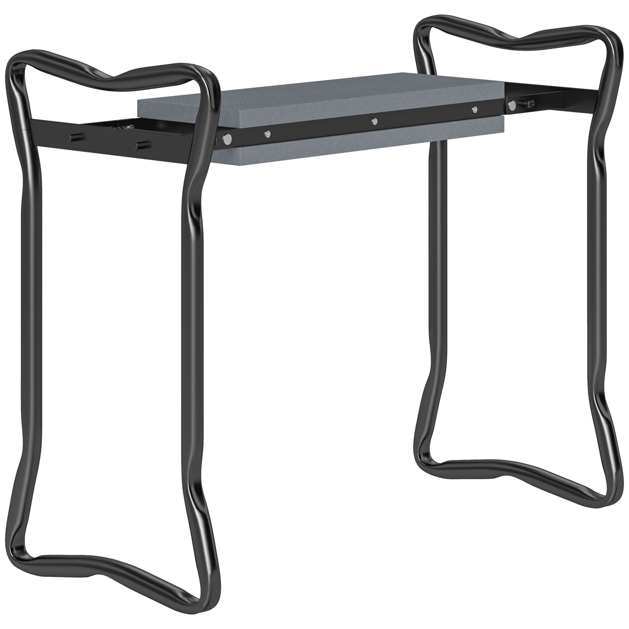 Outsunny 2 In 1 Garden Kneeler Seat Kneeling Pad Support Bench Foldable Knee Protector, Grey - North Peak Garden Furniture
