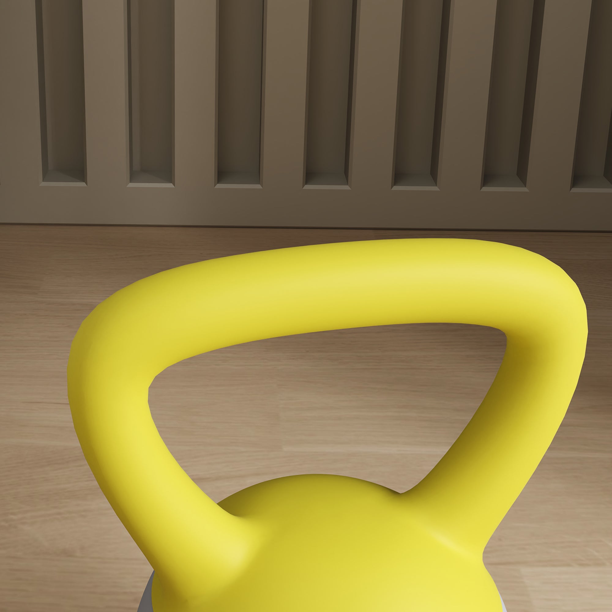 SPORTNOW Soft Kettlebell, 4kg Kettle Bell with Non-Slip Handle for Home Gym Weight Lifting and Strength Training, Yellow and Grey - North Peak Garden Furniture