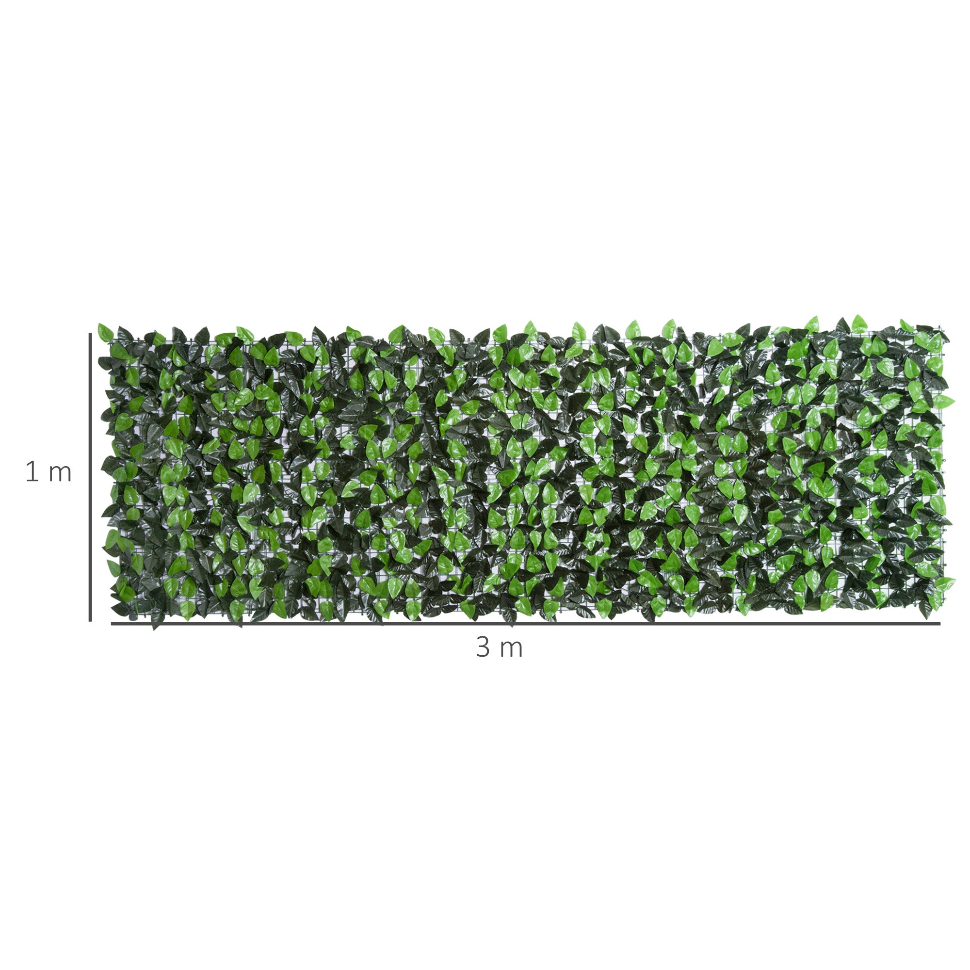 Outsunny Artificial Leaf Hedge Screen Privacy Fence Panel for Garden Outdoor Indoor Decor 3M x 1M Light Green and Dark Green - North Peak Garden Furniture