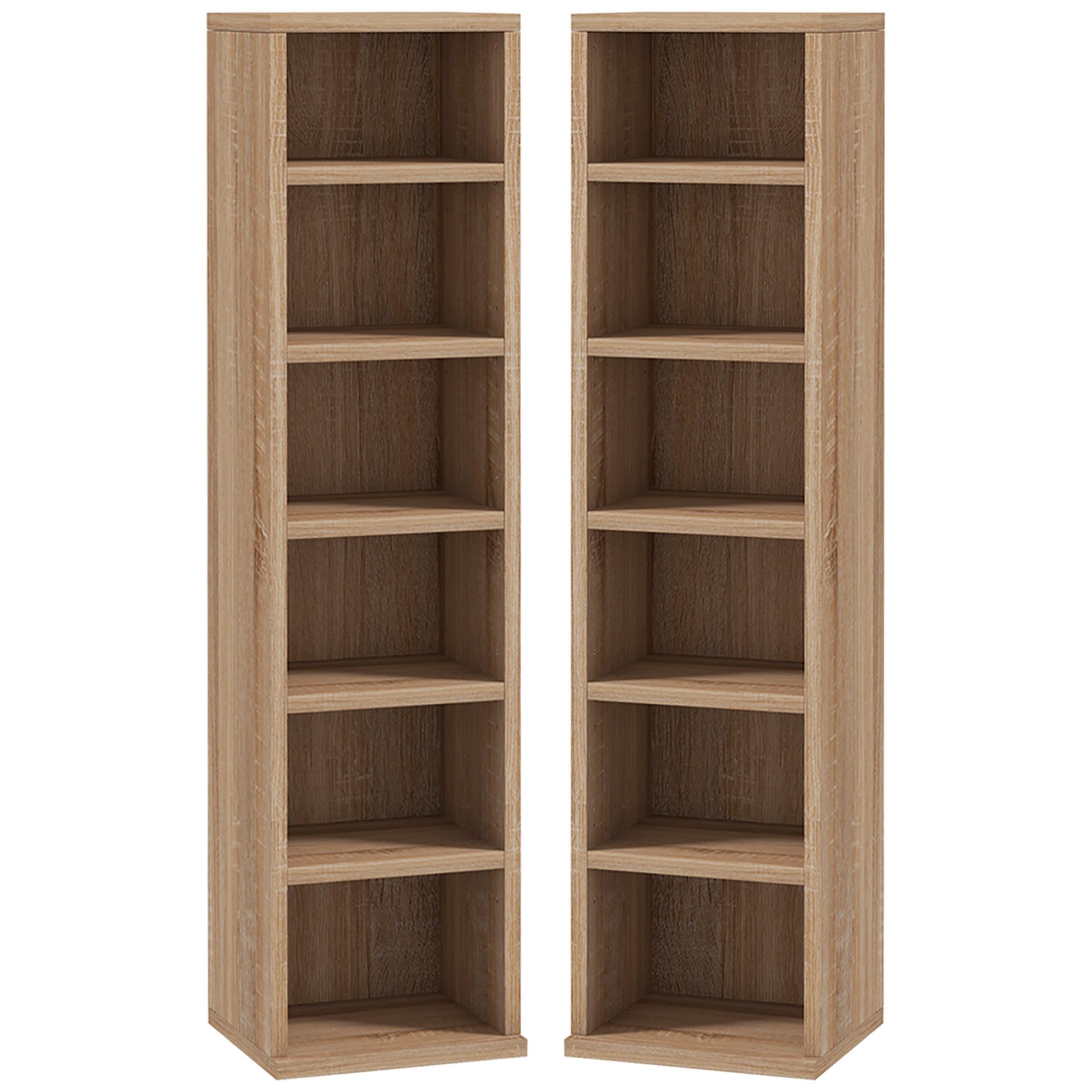 HOMCOM Set of Two 102 CD Storage Units - Wood-Effect