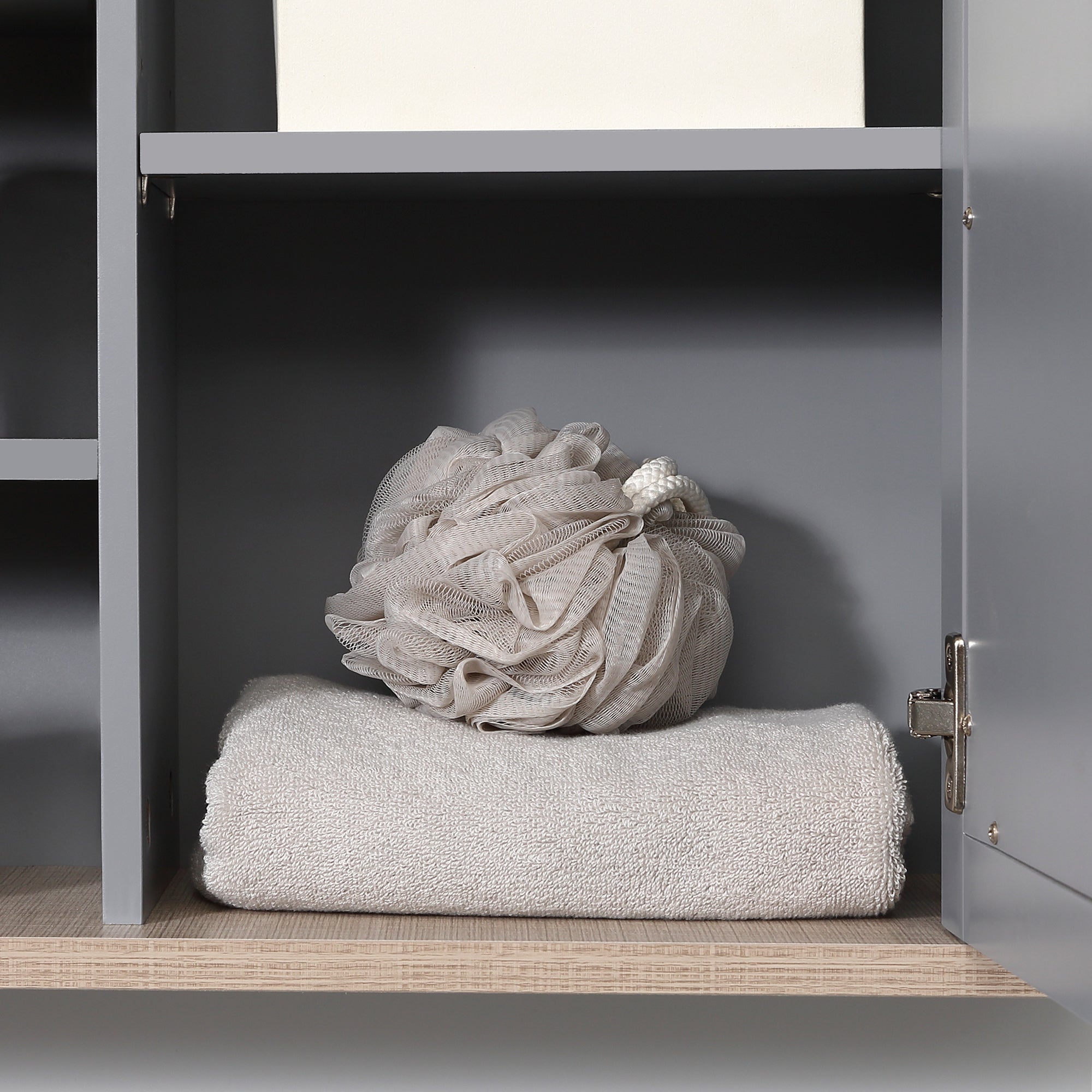 kleankin Bathroom Wall Mirror Cabinet, Cupboard with Door, Storage Cabinet with Adjustable Shelf for Corridors Living Rooms, Grey - North Peak Garden Furniture