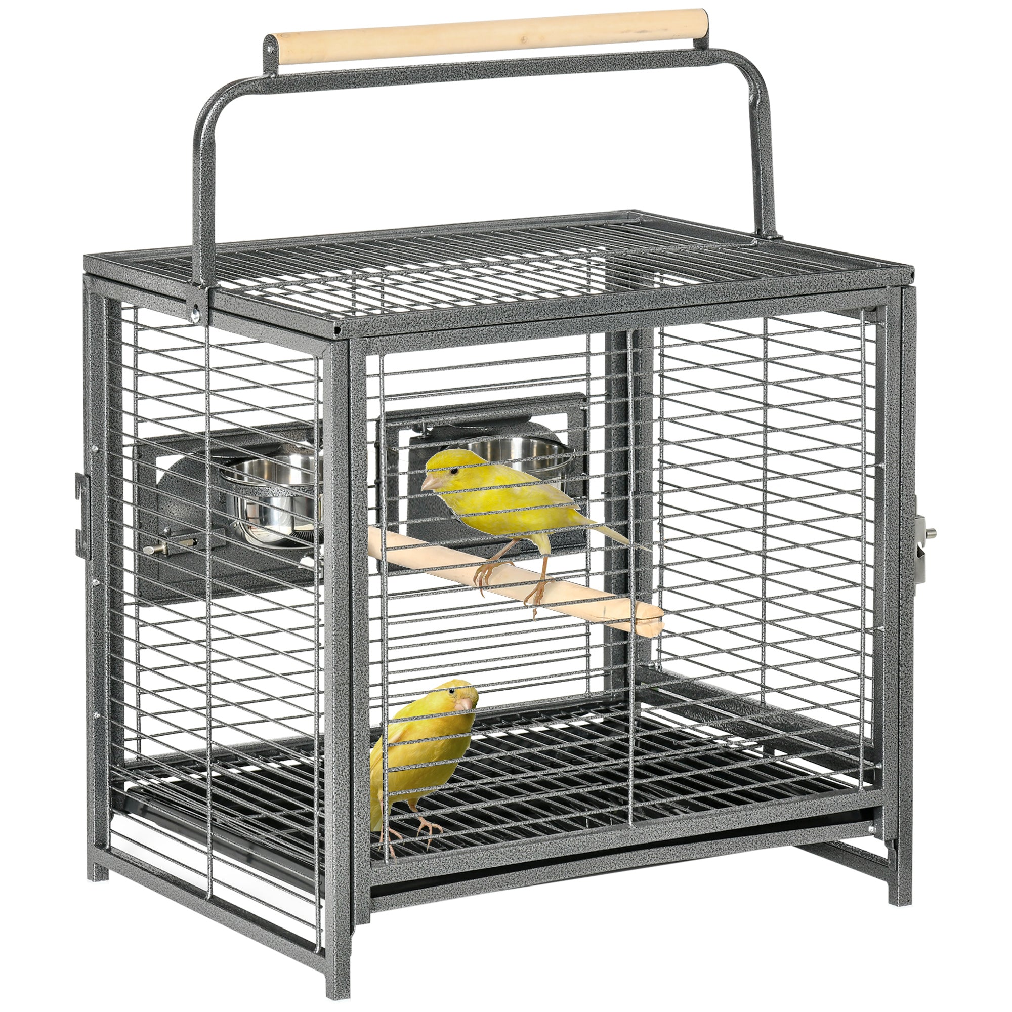 PawHut Parrot Cage, Travel Carry Pet Bird Cage, with Metal Handle