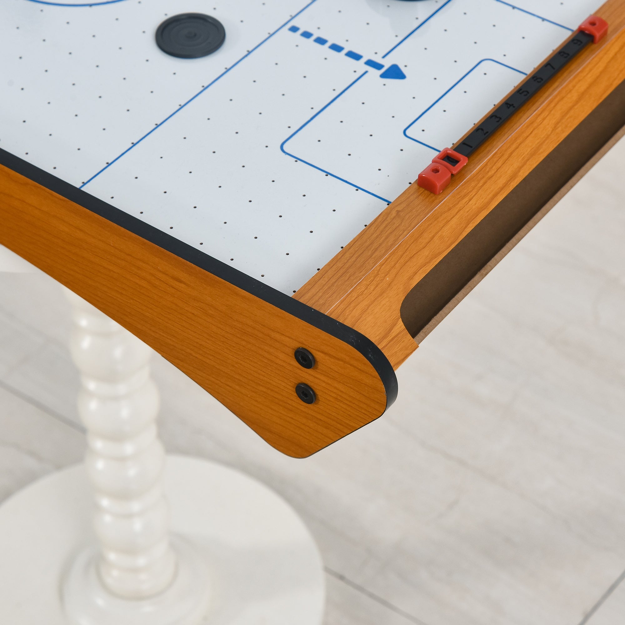 HOMCOM 2.5FT Tabletop Air Hockey Game Table Wooden Portable Party Gaming Toy for Kids Children Adult - North Peak Garden Furniture