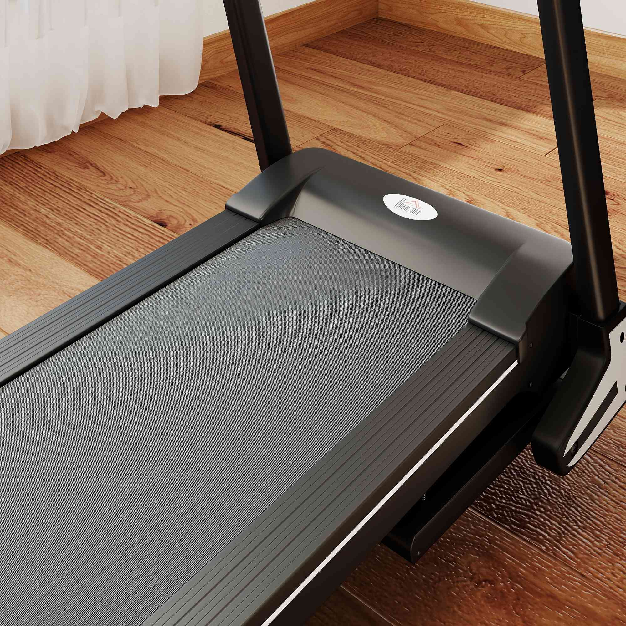 HOMCOM Folding Treadmill for Home Motorised Running Machine w/ LCD Display Black
