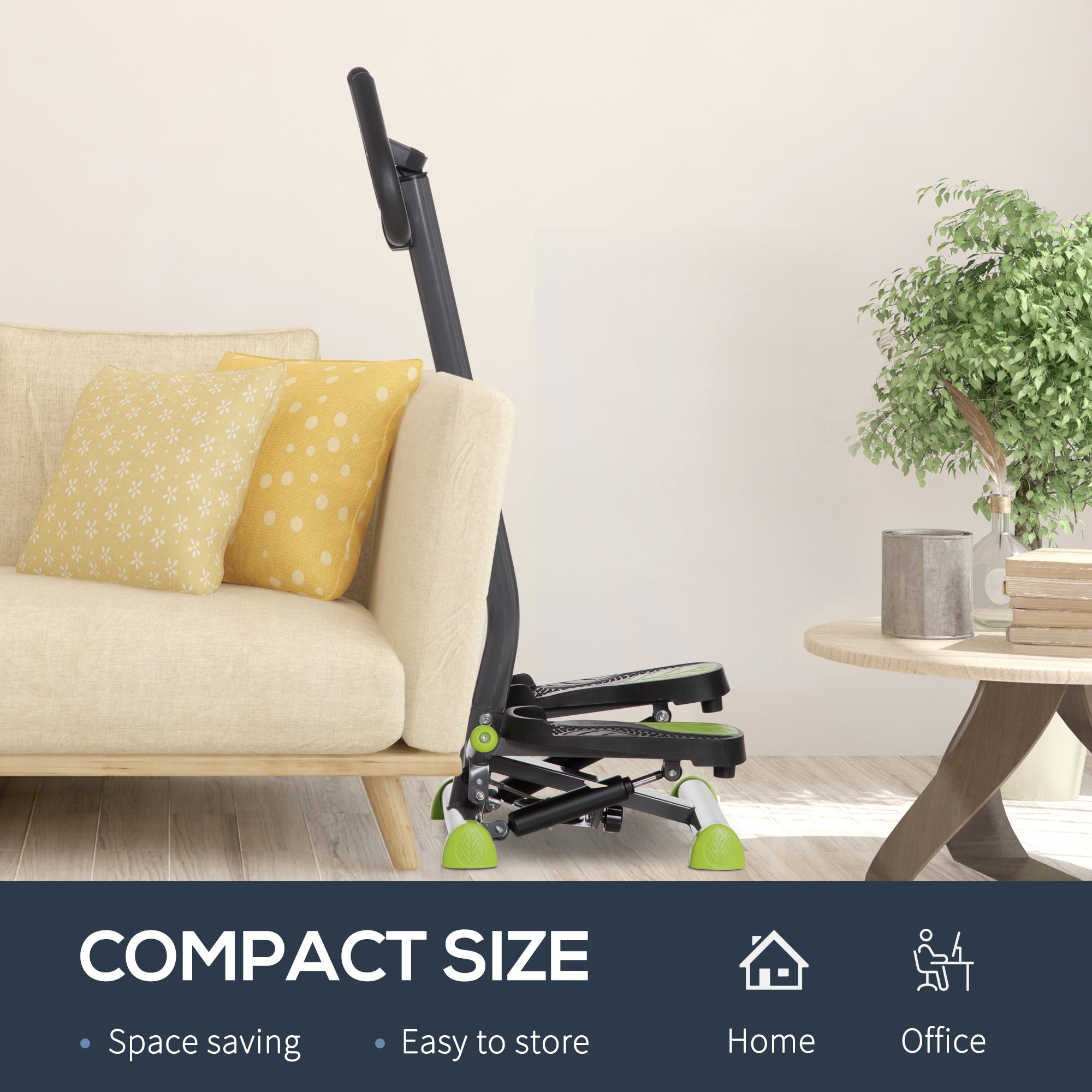 HOMCOM Twister Stepper Height Adjustable Step Machine, with LCD Screen - Grey - North Peak Garden Furniture