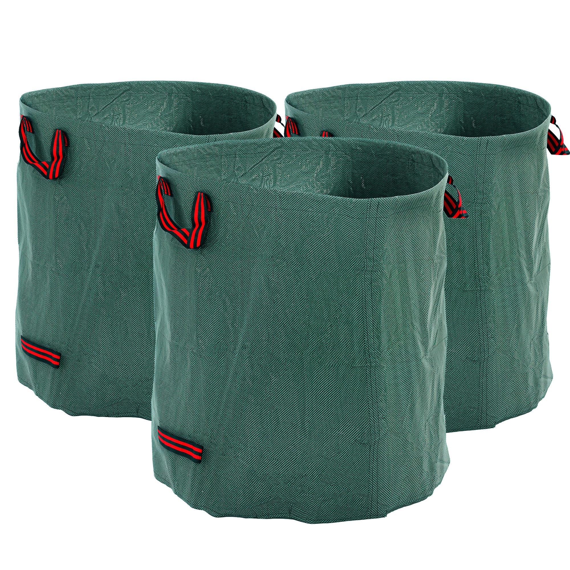 Outsunny Garden Waste Bags, 272L x 3 Heavy Duty Garden Bags, Foldable and Reusable Waste Sacks with Handles for Loading Leaf, Trash, Debris, Green