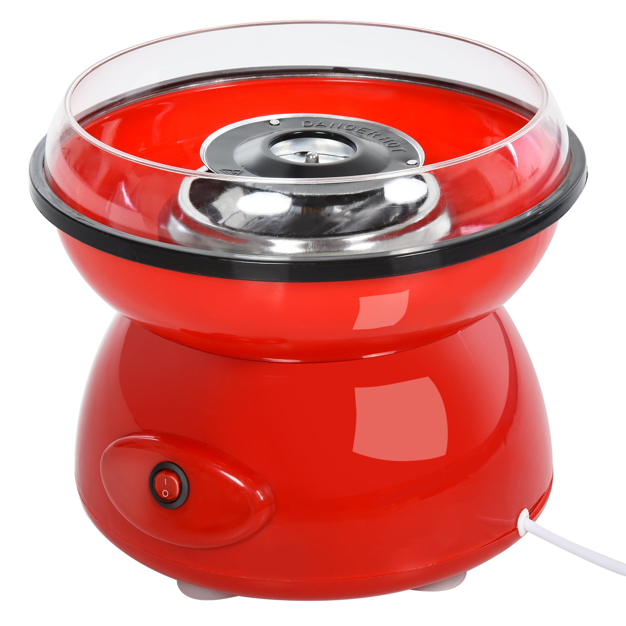 HOMCOM 450W Electric Candyfloss Machine Kit Non-Stick Plates Fairground Fun Children Adult Party Gift Home Sweet Metal Body w/ Accessories Red - North Peak Garden Furniture