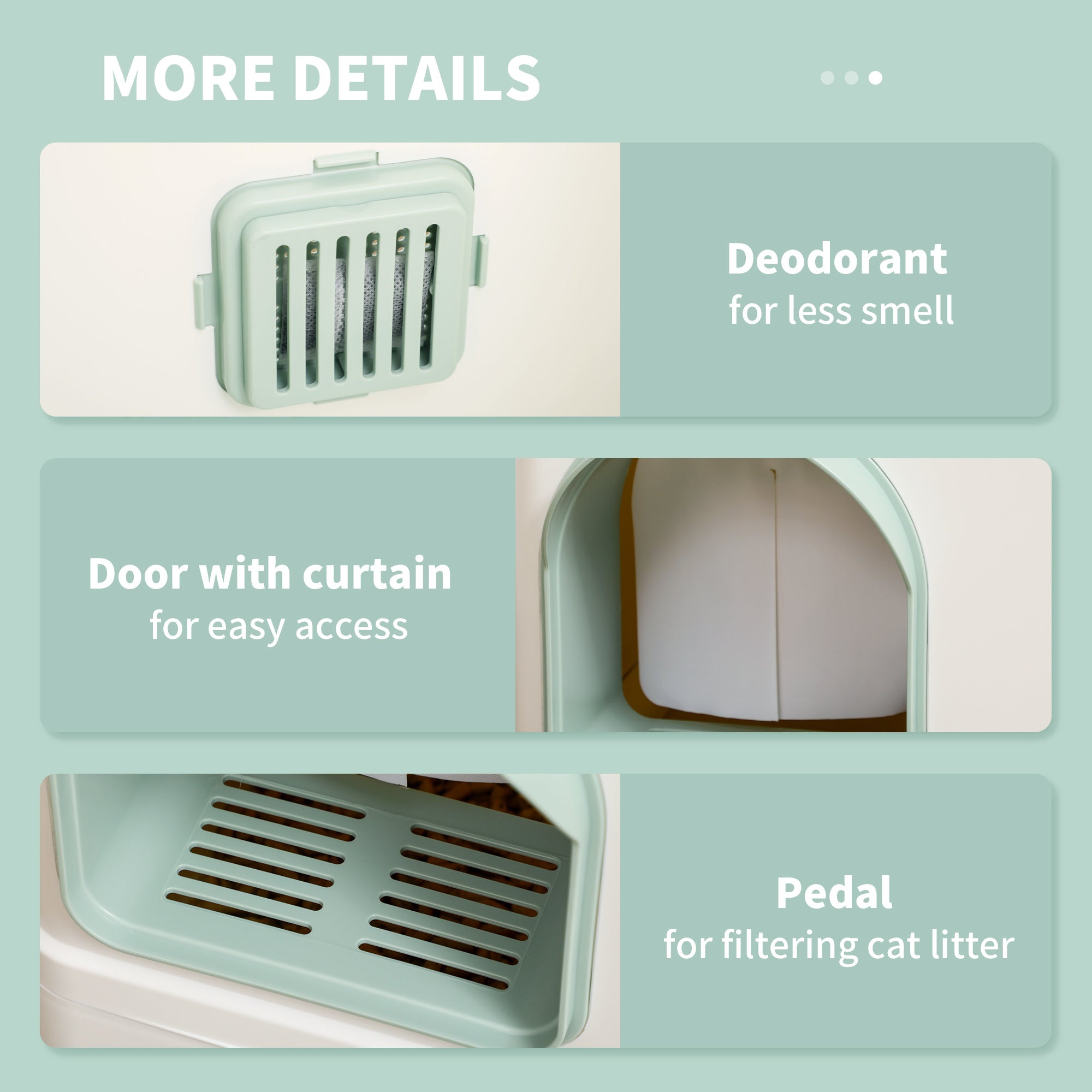 PawHut Cat Litter Box, Hooded Cat Litter Tray, with Drawer Pan, Scoop, Deodorants - North Peak Garden Furniture