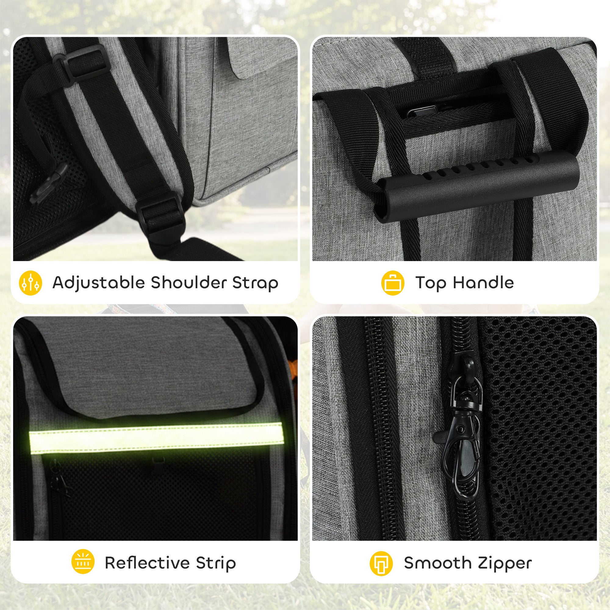 PawHut Dog Carrier Backpack Expandable, Breathable Pet Carrier Bag for Small Puppy Cat with Reflective Strip for Travel Hiking