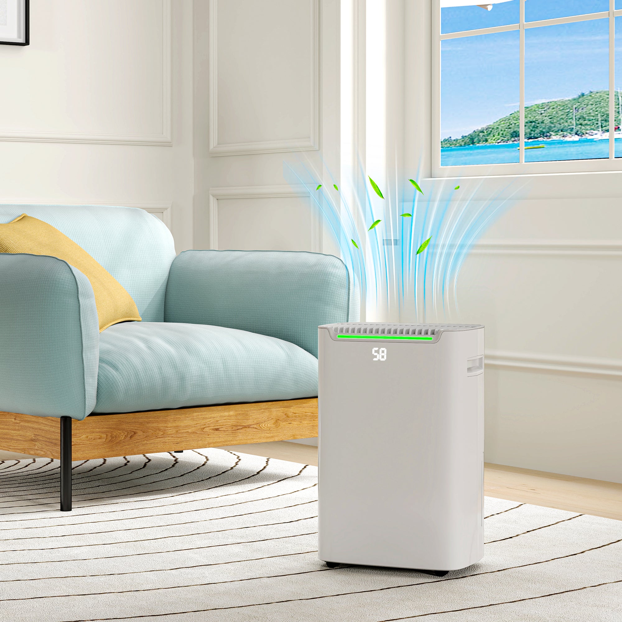 HOMCOM 20L/Day Dehumidifier with Continuous Drainage, 2.5L Water Tank, 24H Timer On/off, Digital Humidity Display, Air Filter, Dehumidifier for Home Damp, Bedroom, Condensation, Mould, Laundry Drying - North Peak Garden Furniture
