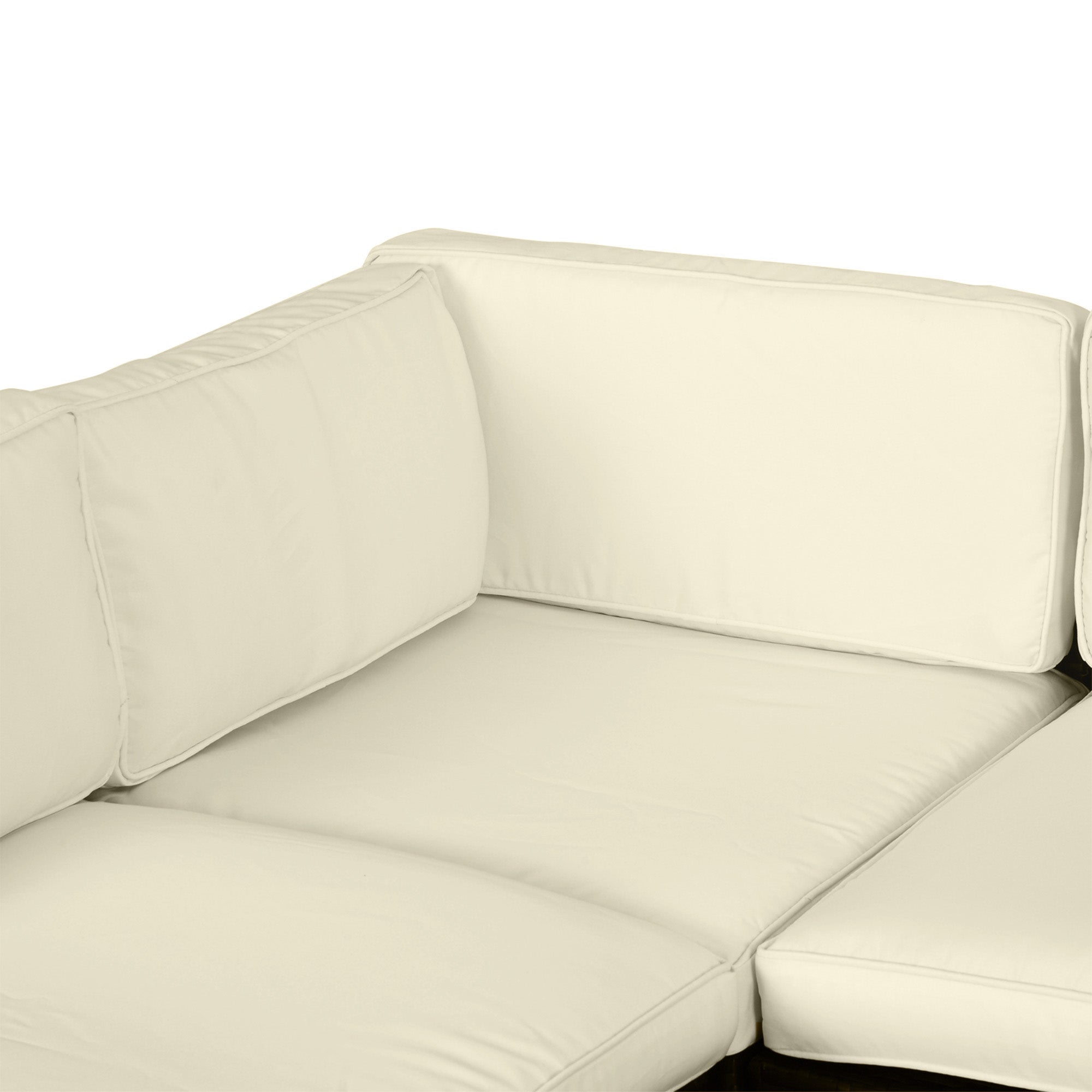 Outsunny Garden Rattan Sofa Cushion Polyester Cover Replacement Outdoor- No Cushion Included Beige - North Peak Garden Furniture