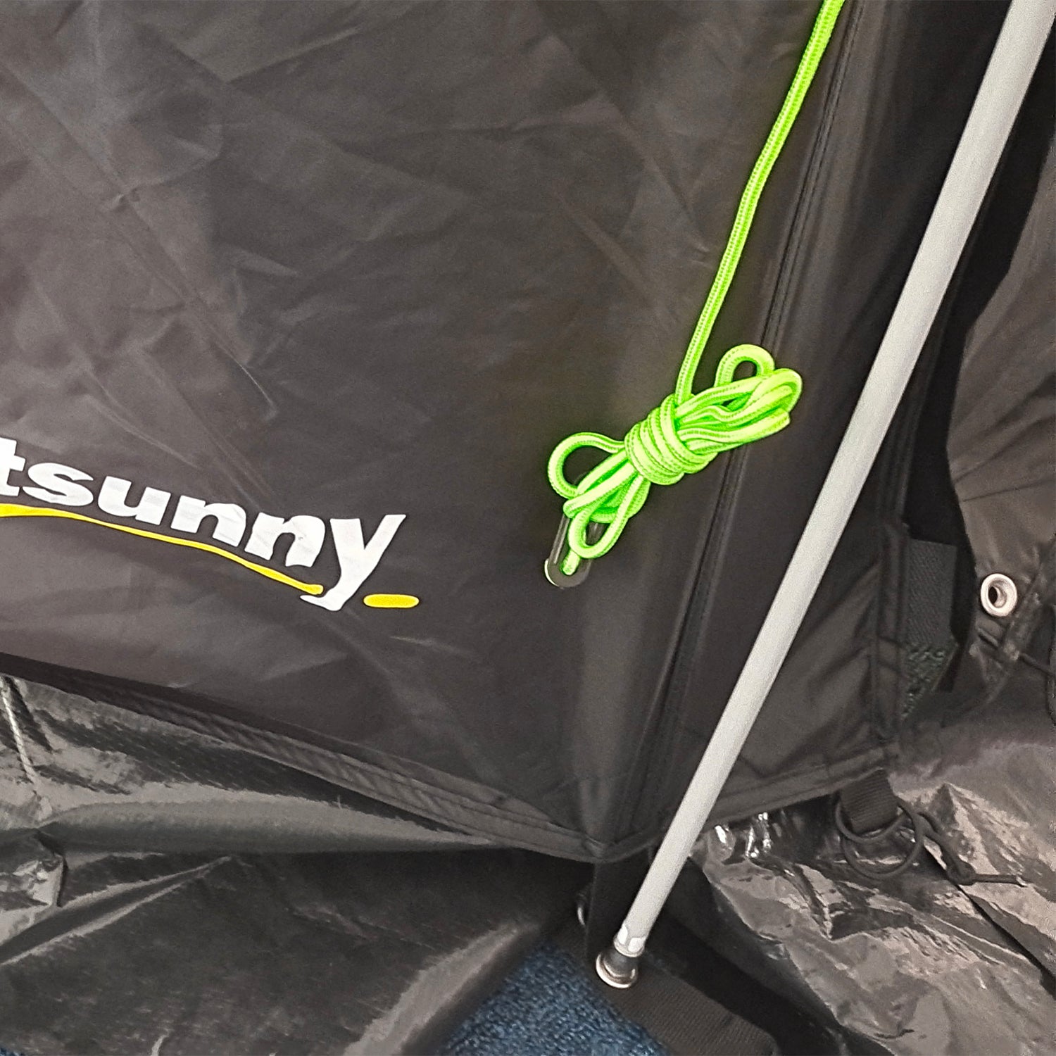 Outsunny 3-4 Man Tunnel Tent, Two Room Camping Tent with Windows and Covers, Portable Carry Bag, for Fishing, Hiking, Sports, Festival - Black - North Peak Garden Furniture