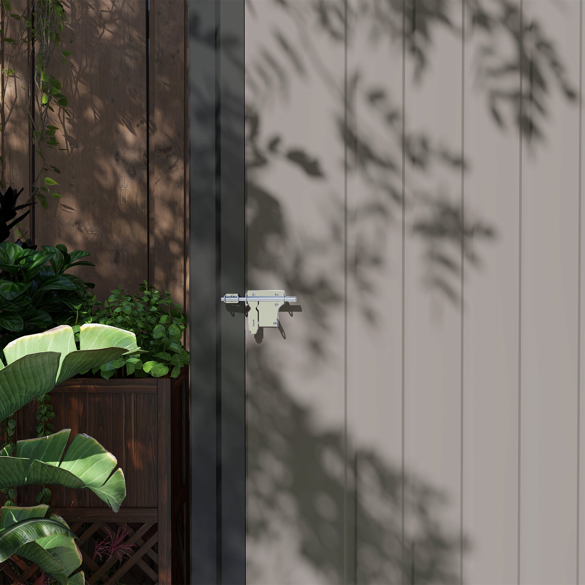 Outsunny 5.3 x 3.1ft Corrugated Steel Garden Shed - Light Grey - North Peak Garden Furniture