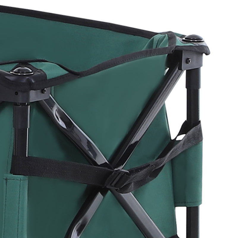 Outsunny Outdoor Folding Garden Trolley on Wheels, Pull Along Camping Cart, Cargo Wagon Trailer with Telescopic Handle, Big Wheels for Beach Garden, Green - North Peak Garden Furniture