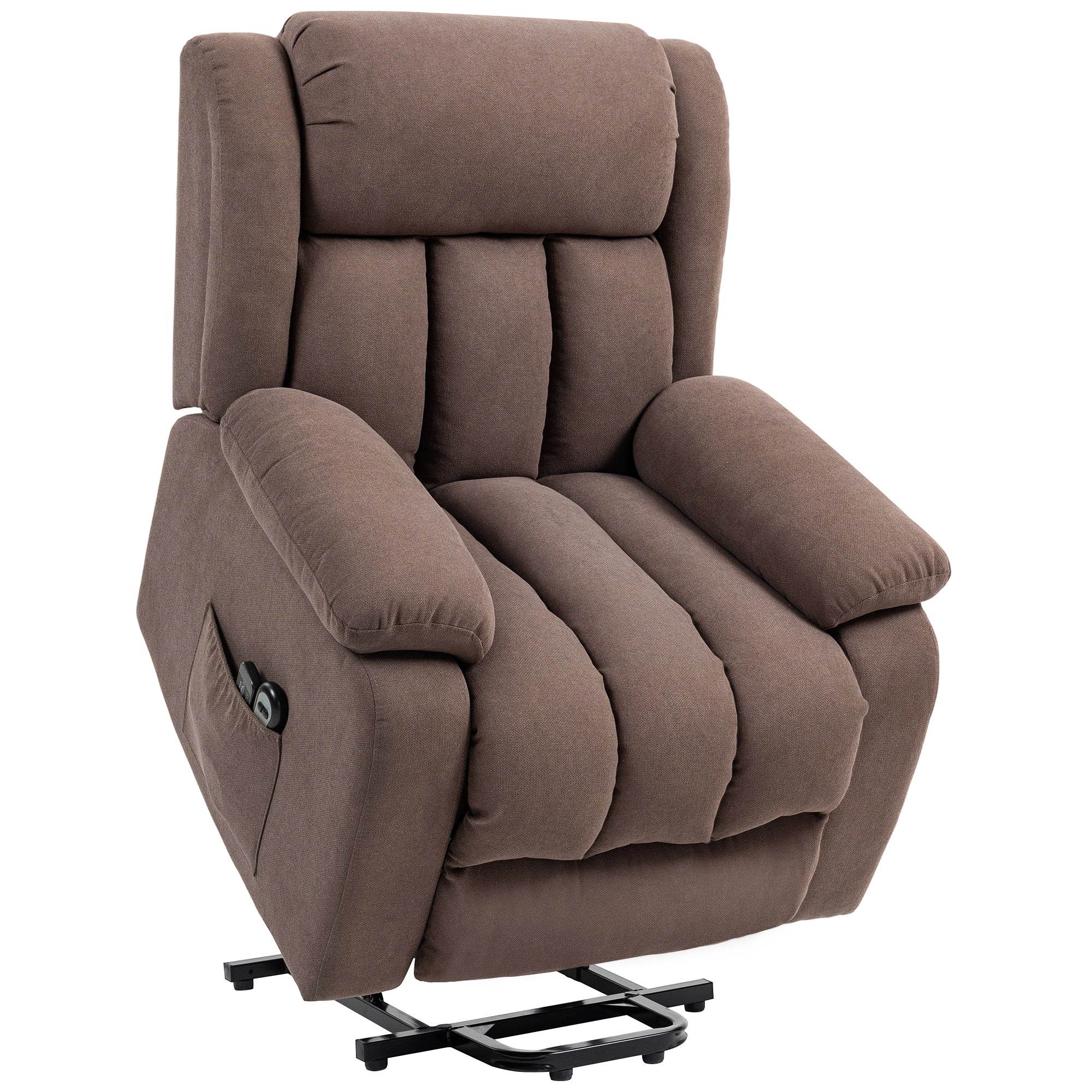 HOMCOM Power Lift Recliner Chair with Vibration Massage, Lift Chair for Elderly with Footrest, Remote, Side Pocket, Dark Brown