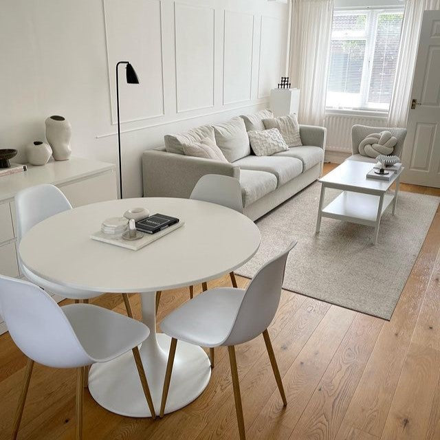 HOMCOM 75H x Φ70cm Two-Person Minimalistic Dining Table - White