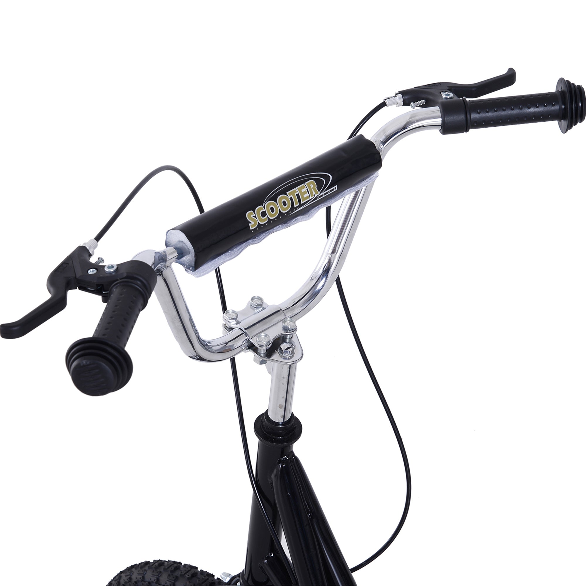 HOMCOM Teen Stunt Scooter Push Kick Scooters for Kids with Rubber Wheels Adjustable Handlebar Front Rear Dual Brakes Kickstand, for 5+ Years, Black - North Peak Garden Furniture