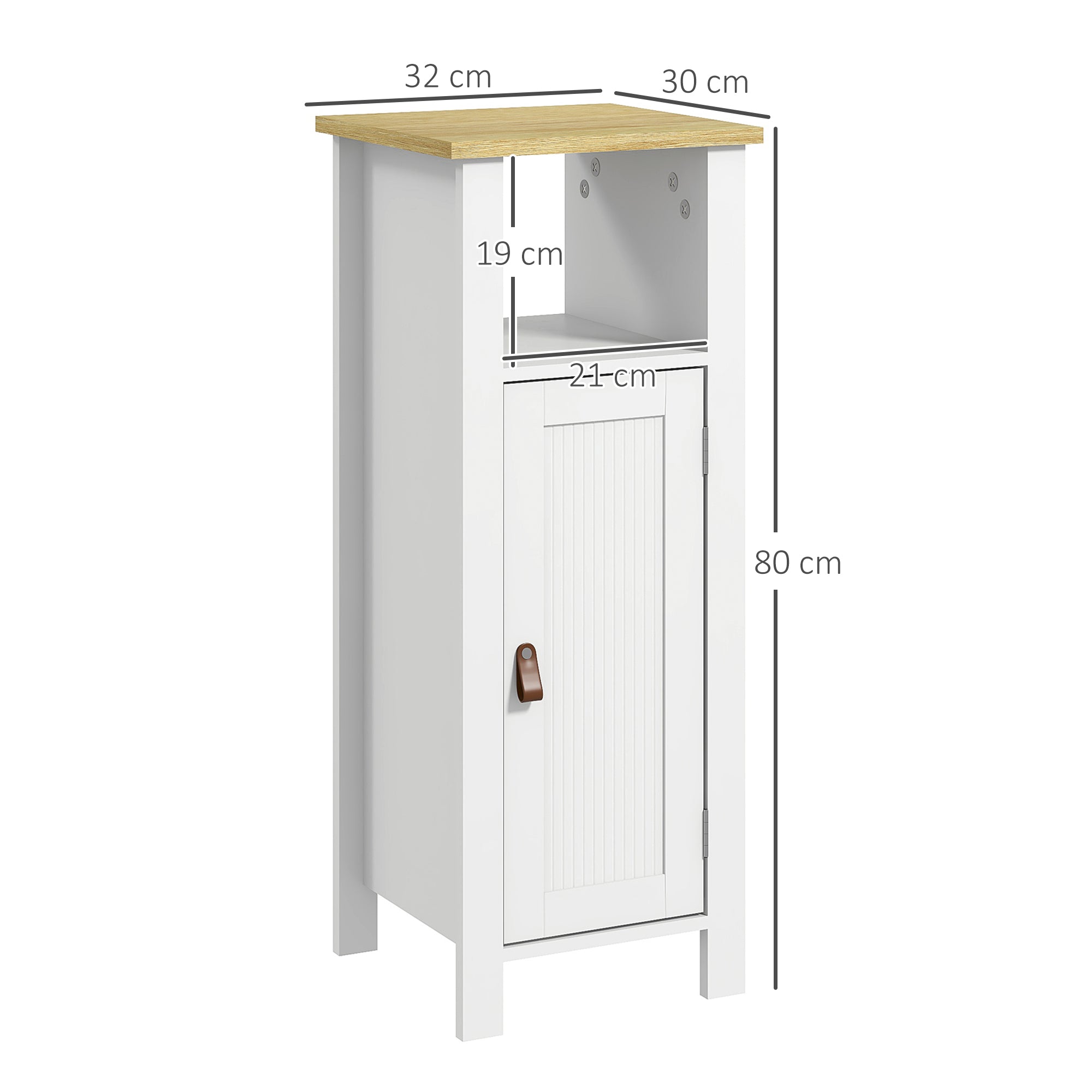 kleankin Slim Bathroom Storage Cabinet - White - North Peak Garden Furniture
