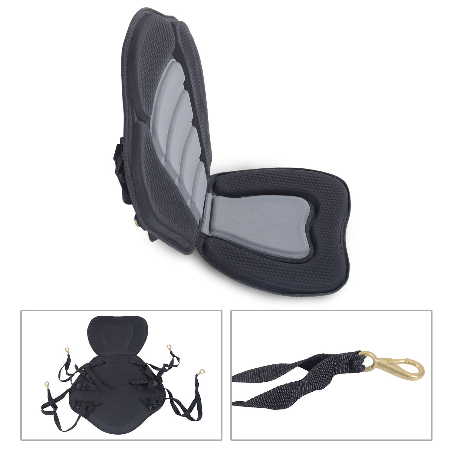 HOMCOM Deluxe Kayak Seat Sit On Top Padded Backrest Canoe Rafting Sports High Back Detachable - North Peak Garden Furniture