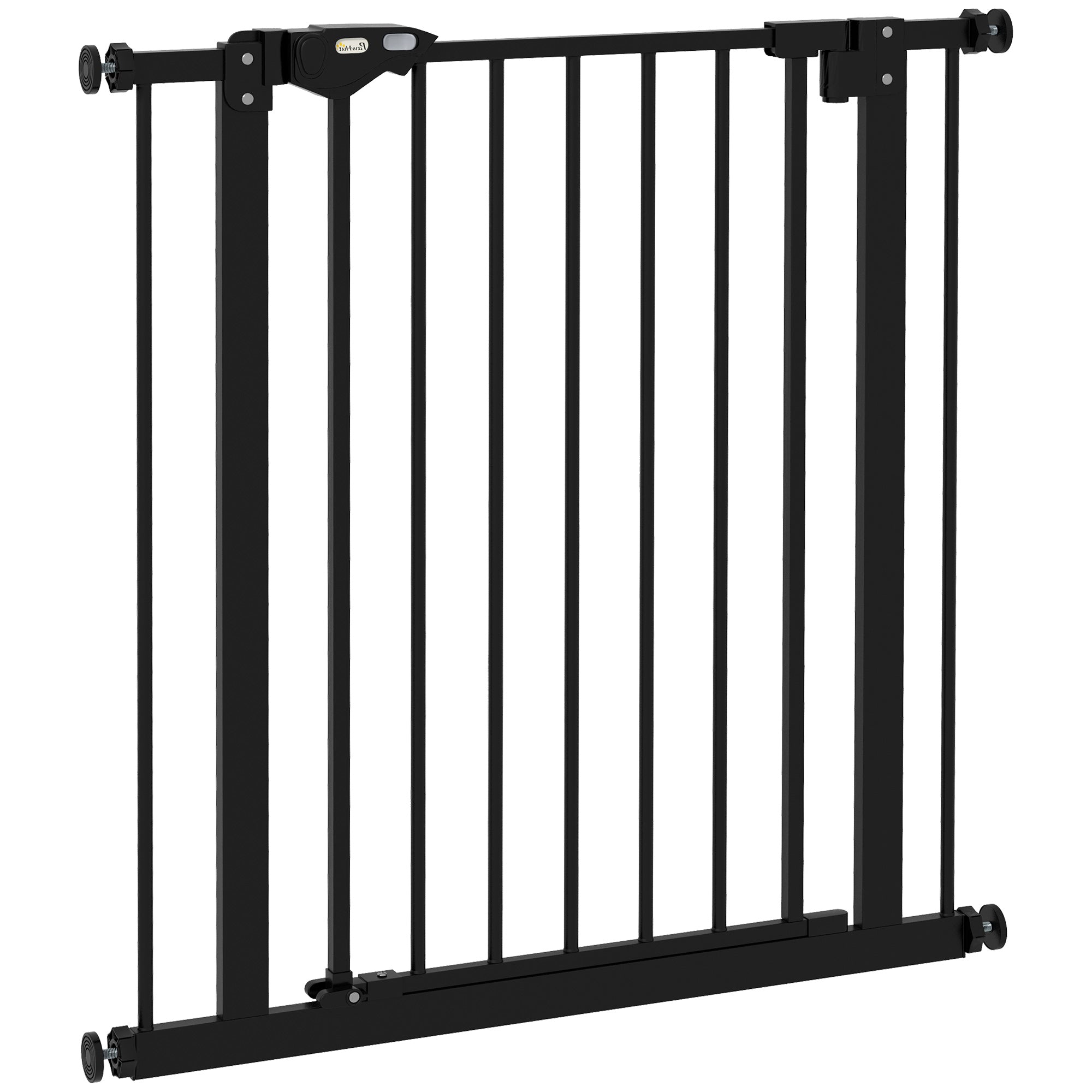 PawHut Metal 74-80cm Wide Adjustable Dog Gate Black