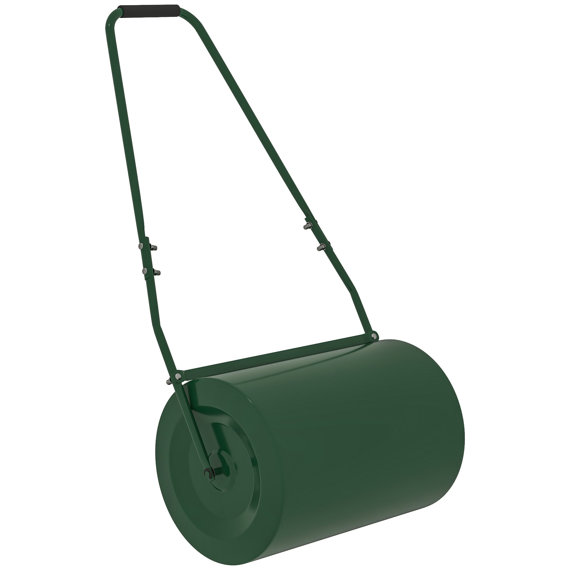 Outsunny 63 L Heavy Duty Water Or Sand Filled Φ30cm Garden Steel Lawn Roller Drum - Dark Green - North Peak Garden Furniture