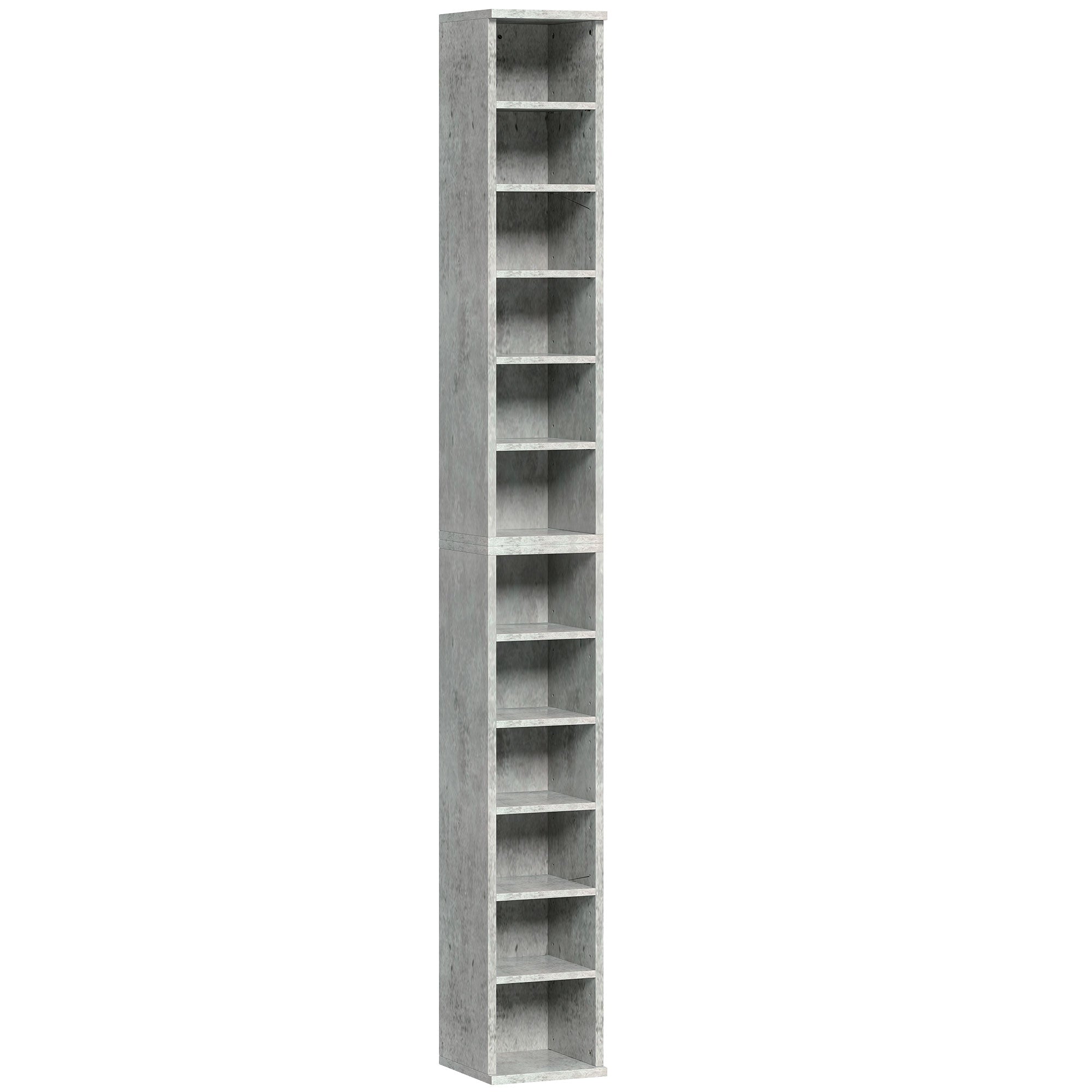 HOMCOM Set of Two 102 CD Storage Units - Cement Grey