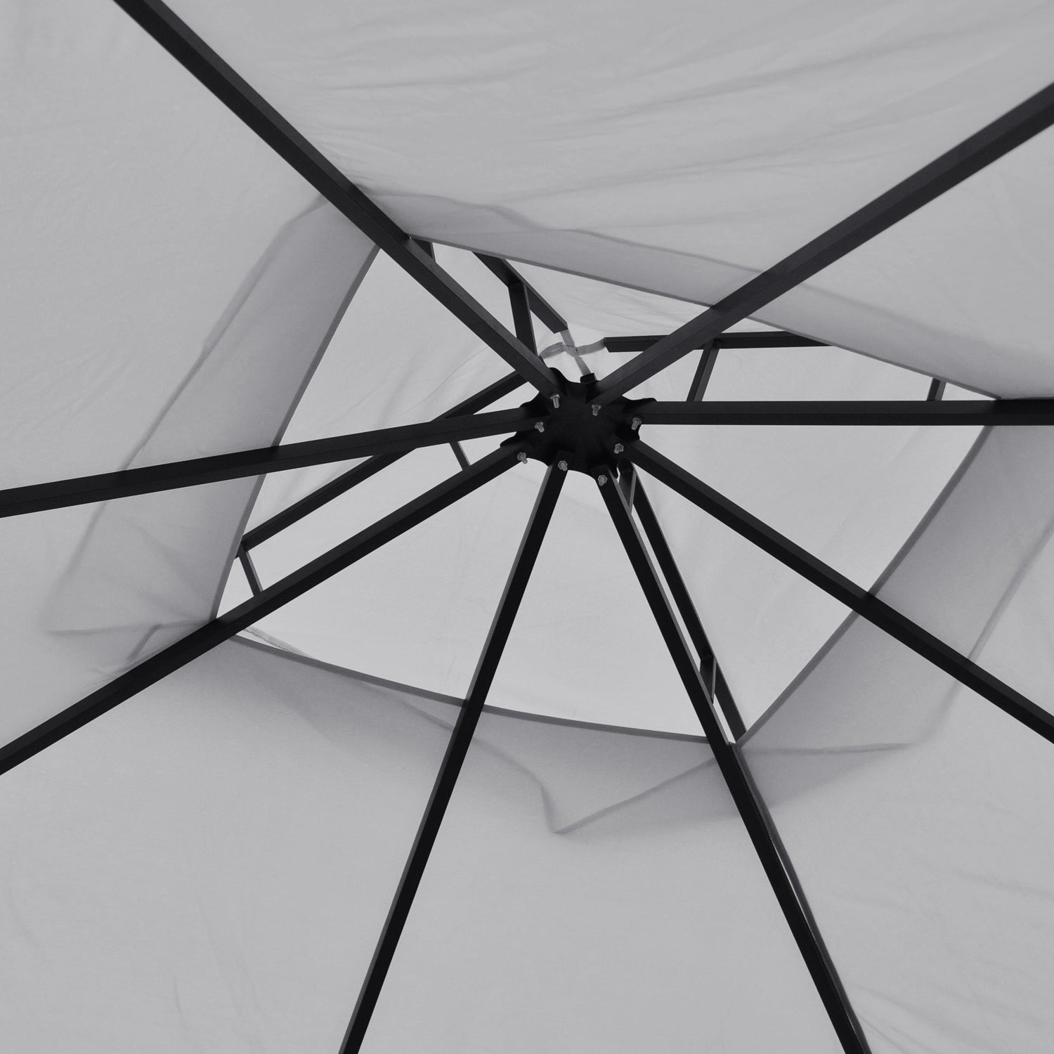 Outsunny 3 x 3(m) Garden Gazebo Patio Party Tent Shelter Outdoor Canopy Double Tier Sun Shade Metal Frame Netting Light Grey
